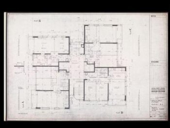 London County Council Architect’s Department, Housing Division (George Finch, job architect): Spring Walk (now Pauline House), Old Montague Street, Whitechapel, London: Block I (highrise): typical floor plan