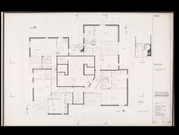 London County Council Architect's Department, Housing Division (George Finch, job architect): Spring Walk (now Pauline House), Old Montague Street, Whitechapel, London: Block I (highrise): penthouse floor plan