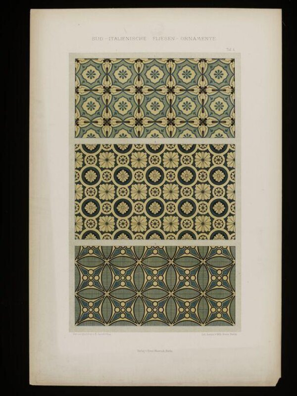 Süd-italienische Fliesen-Ornamente, nach Originalaufnahmen. Hrsg. von J. E. Jacobsthal