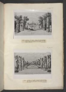 Design for a stage set for Arsinoe, Queen of Cyprus at the Theatre Royal, London for Act I, scene 1, Arsinoe sleeping in a garden at night thumbnail 1