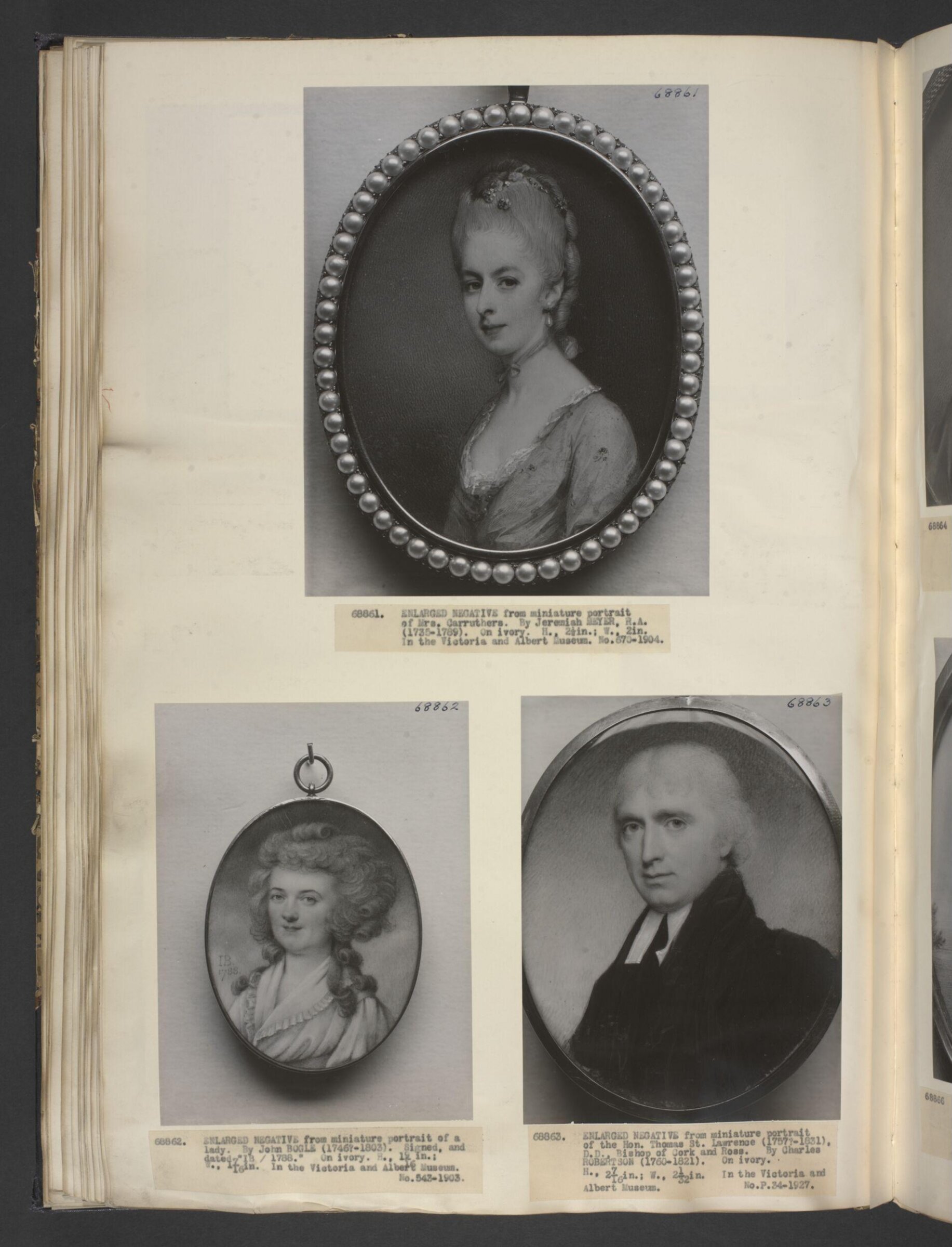 Portrait miniature of an unknown woman, John Bogle, 1788