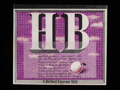 H. Berthold Kalender / [Designed by] H. Bayer