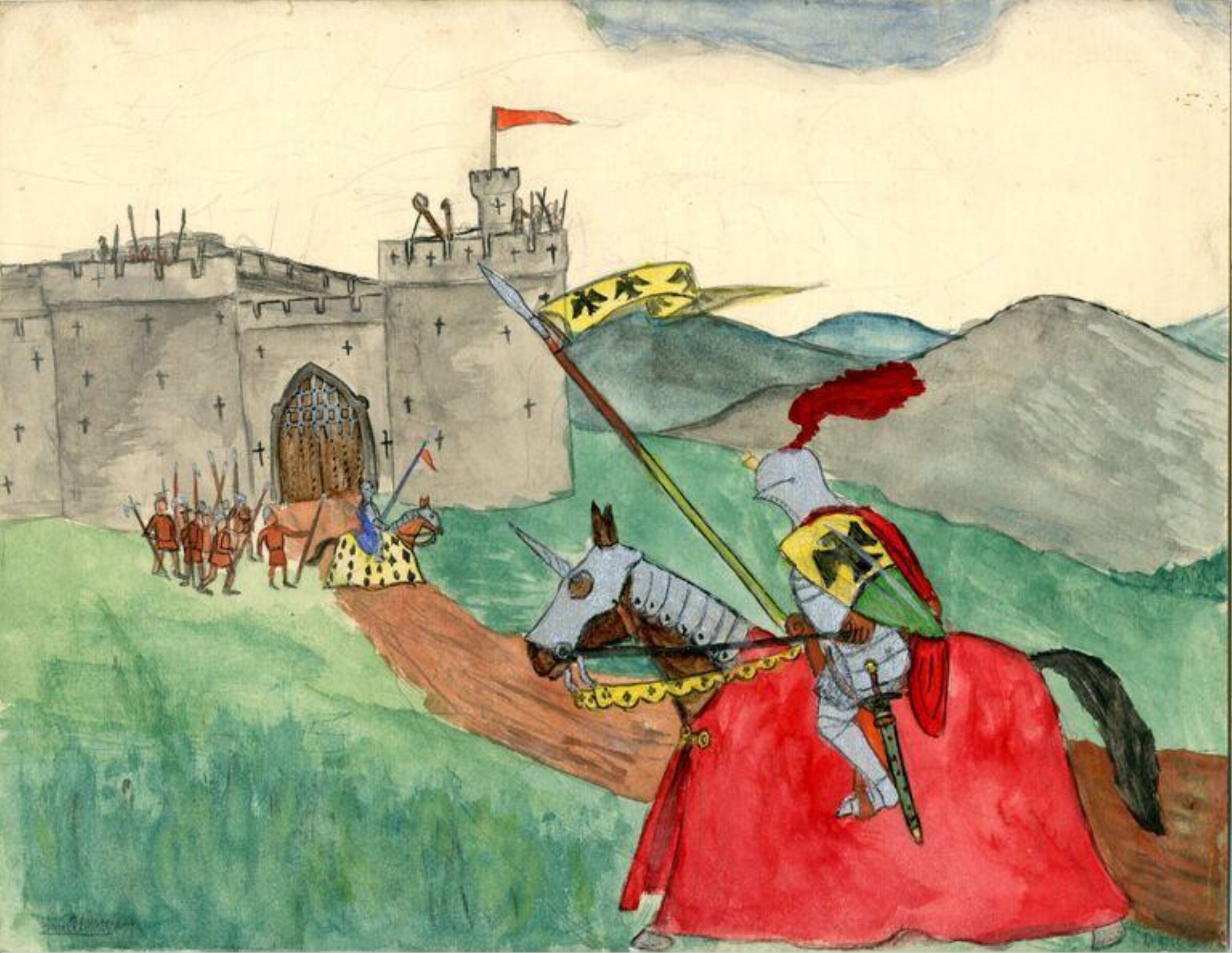 Watercolour drawing, Donald Millbank, late 1930s