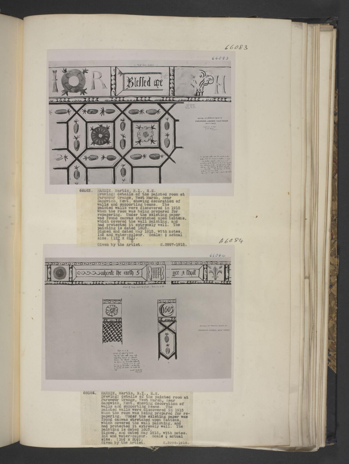 Watercolour drawing, Martin Hardie, May 1915