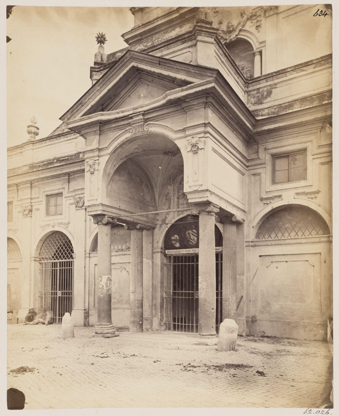 Parker, John Henry, Church of S. Maria in Cosmedin - Porch, with bronze rod and rings for curtains, c. A.D. 1220