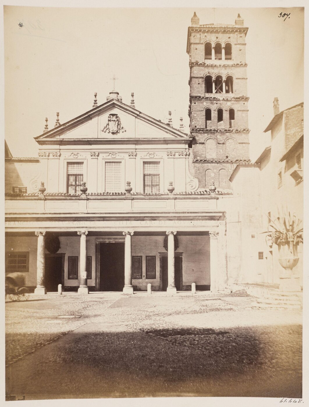 Parker, John Henry, Church of S. Cecilia in Trastevere - Front, with Portico, c. A.D. 1250, and Campanile, A.D. 1120.