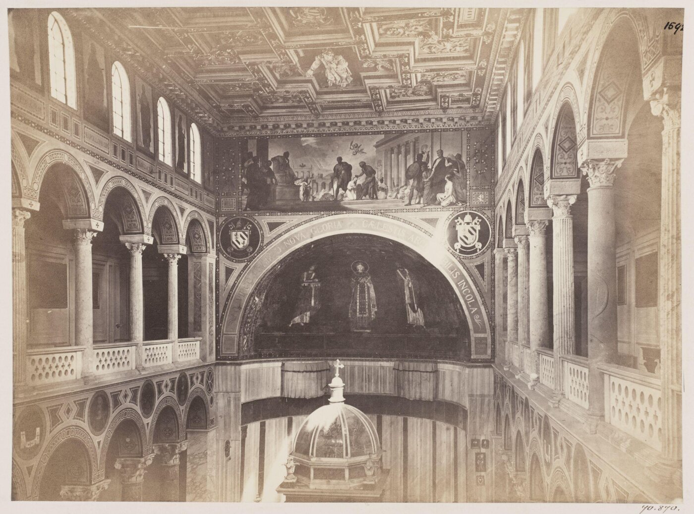 Parker, John Henry, Church of S. Agnes - The Gallery or Triforium, and the Clerestory, with the Ceiling and the Fresco over the Arch.
