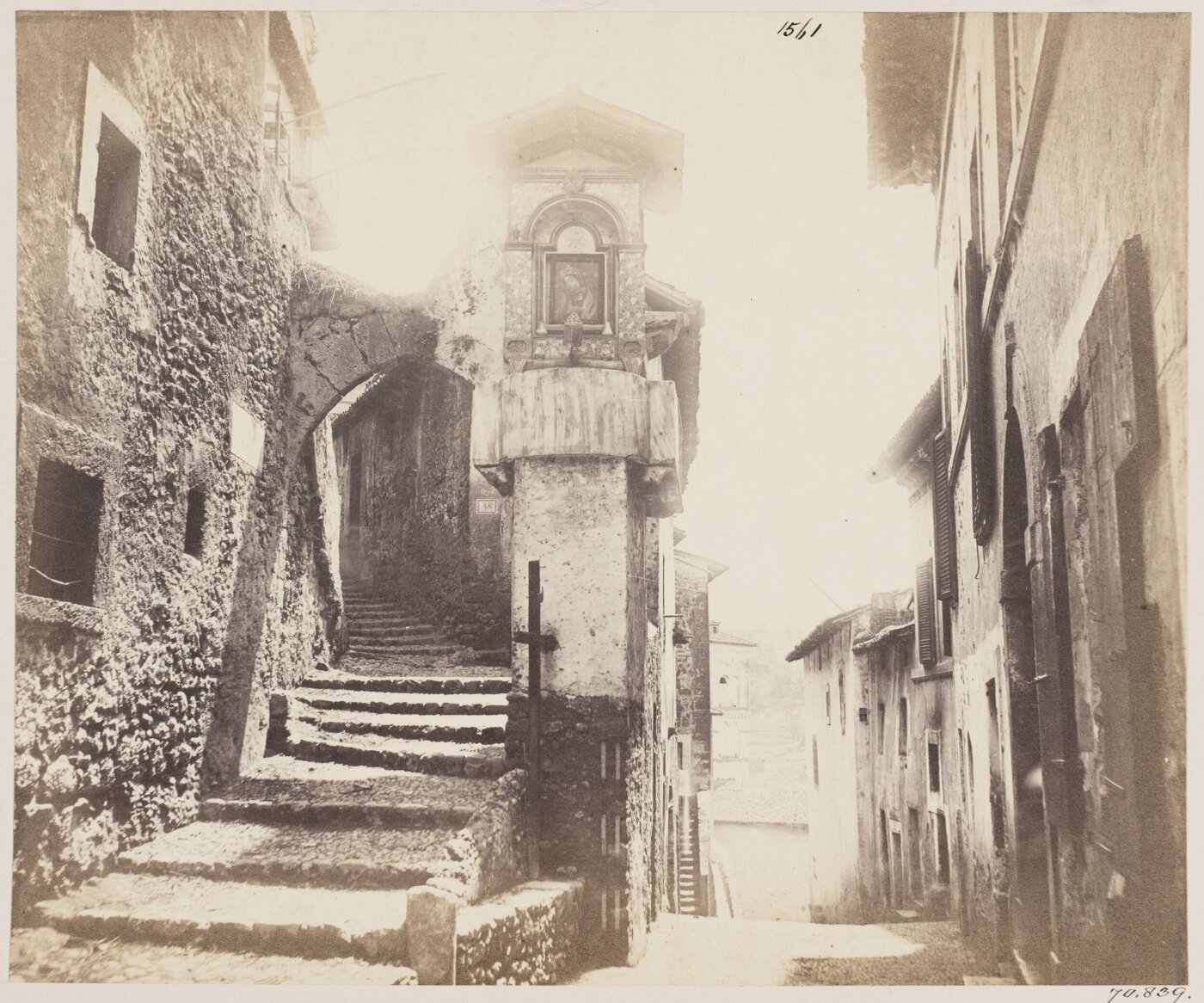 Parker, John Henry, Out of Rome - Subiaco, Doorway and Street called Pietra Spregata, in the old Town.