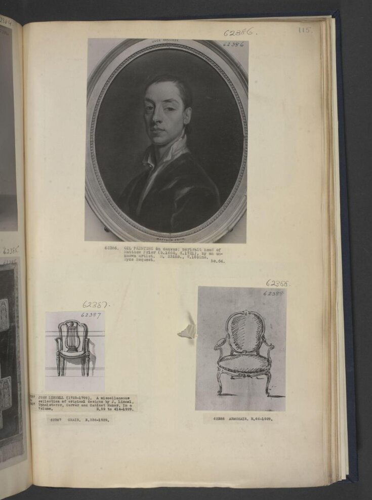 A Design for an Armchair from; A Miscellaneous Collection of Original Designs, made, and for the most part executed, during an extensive Practice of many years in the first line of his Profession, by John Linnell, Upholserer Carver & Cabinet Maker. Selected from his Portfolios at his Decease, by C. H. Tatham Architect. AD 1800. top image