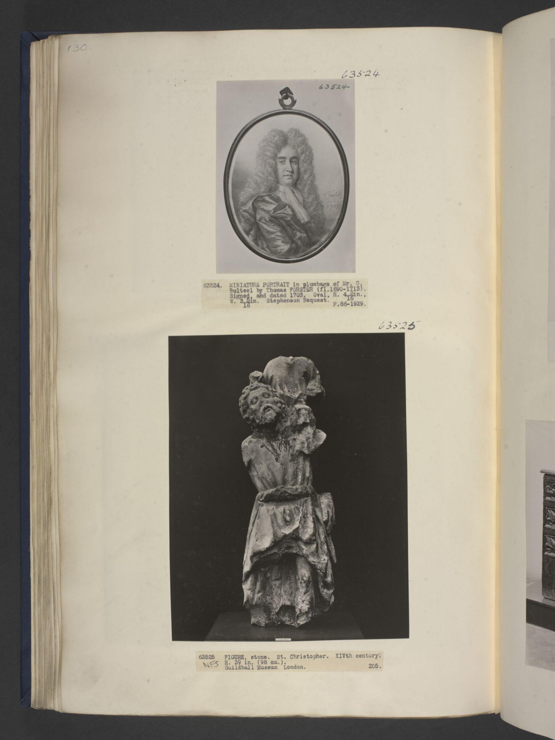 Plumbago portrait miniature of Mr G. Bulteel, Thomas Forster, 1703