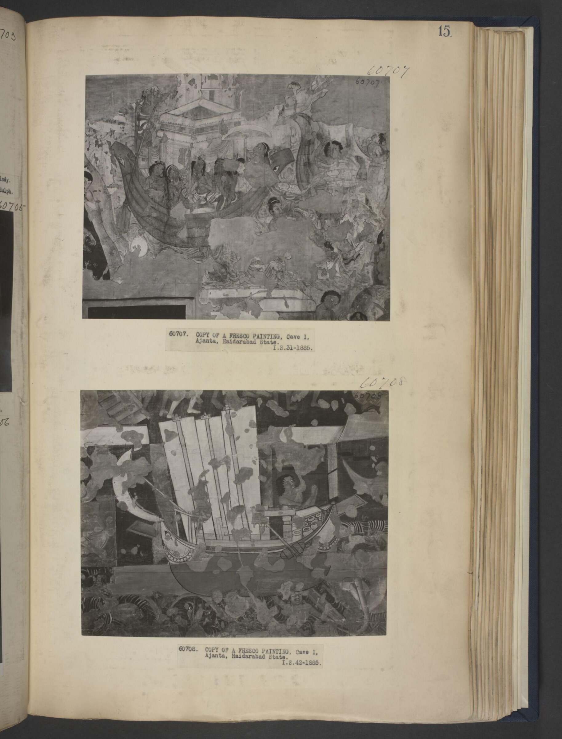 copy of painting in the caves of Ajanta (cave 2), John Griffiths, 1872-1885