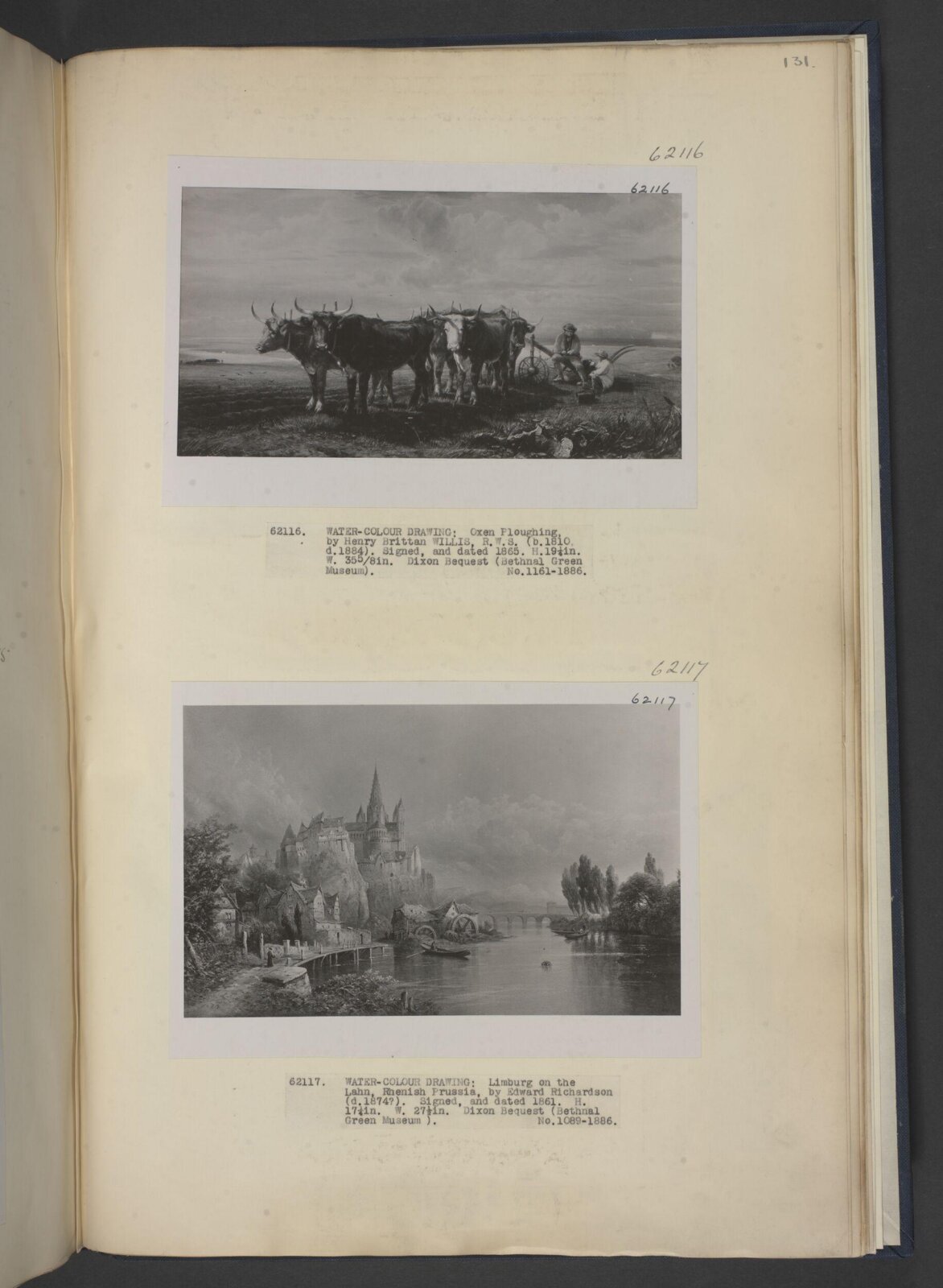 Oxen ploughing, Brittan Willis, 1865