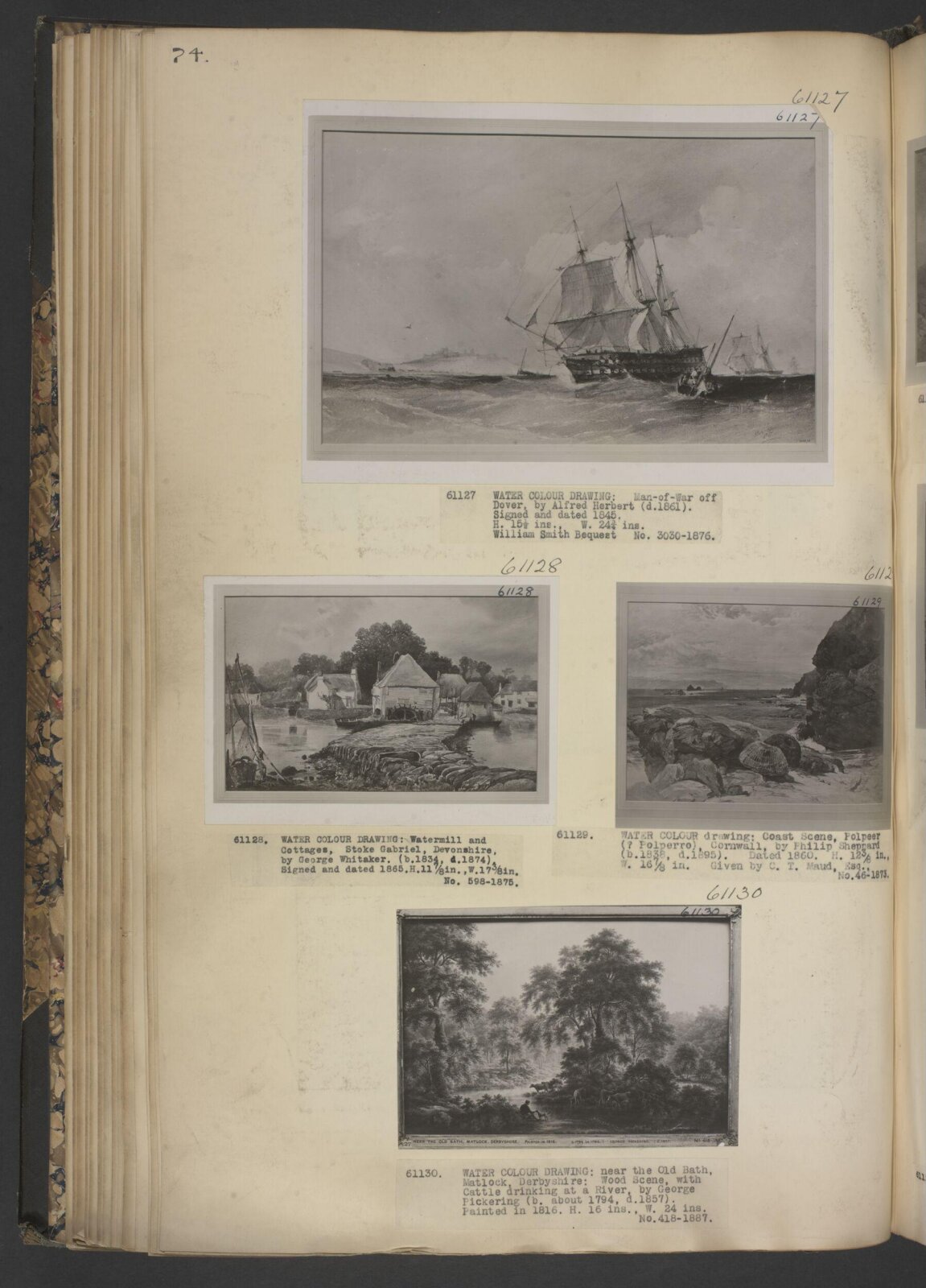 Man-of-War, off Dover, Alfred Herbert, 1845