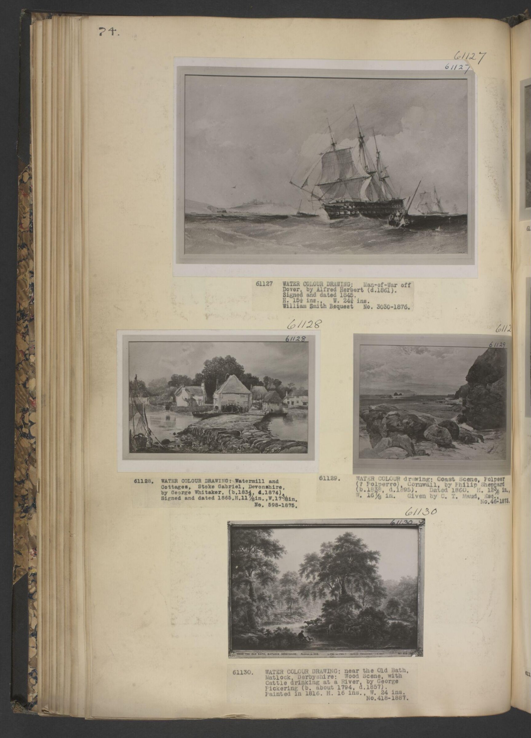 Man-of-War, off Dover, Alfred Herbert, 1845