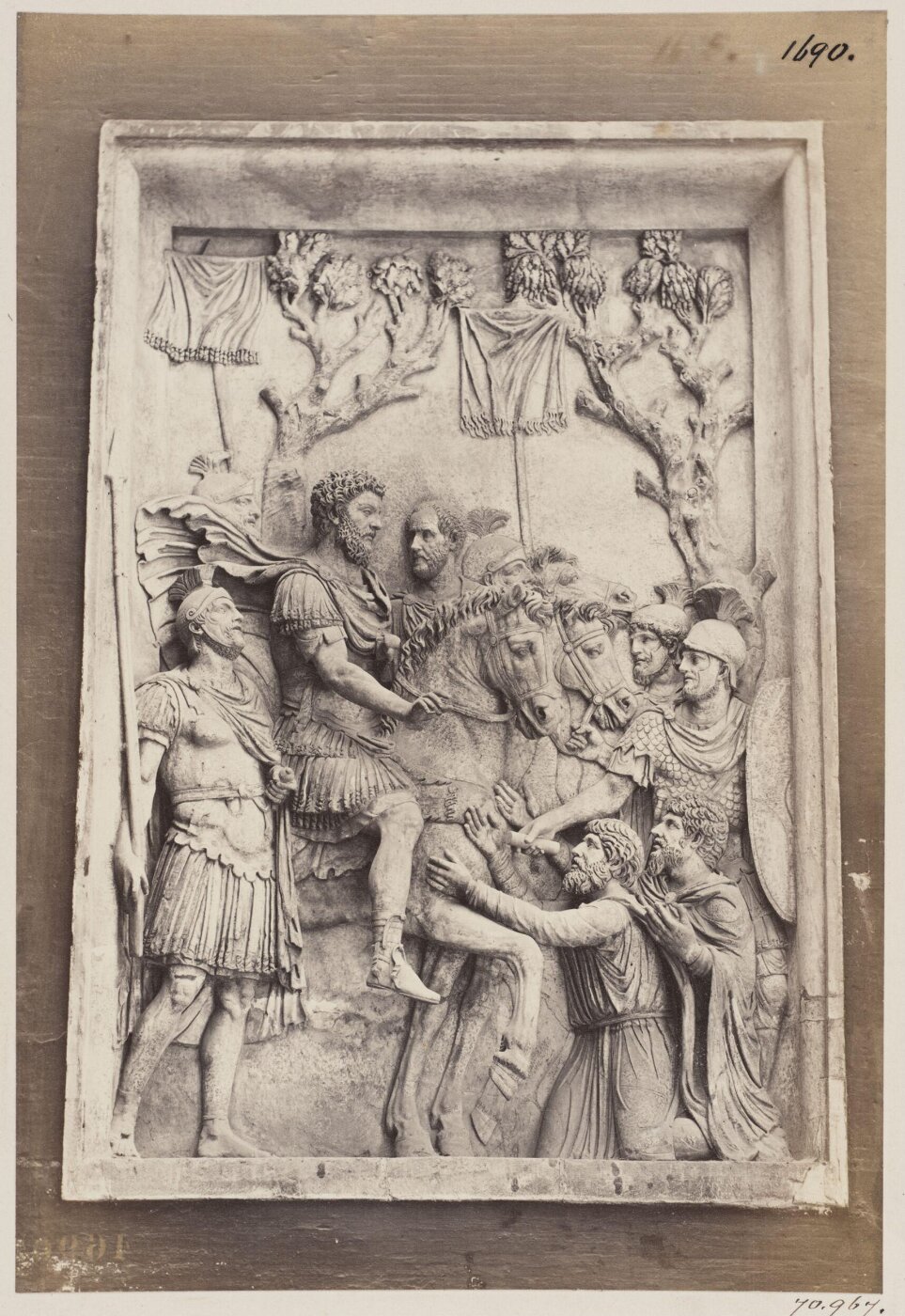 Parker, John Henry, Sculpture - Bas-relief of Marcus Aurelius granting peace to the Germans, from his Arch, now in the Palazzo de' Conservatori on the Capitol