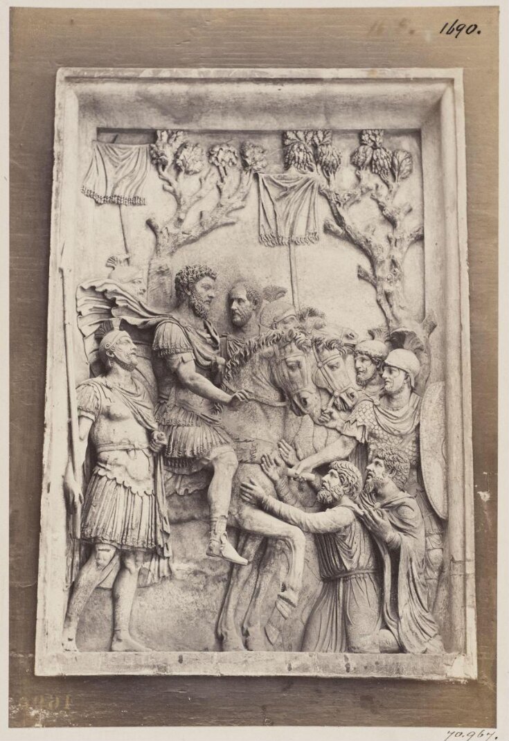 Sculpture - Bas-relief of Marcus Aurelius granting peace to the Germans, from his Arch, now in the Palazzo de' Conservatori on the Capitol top image