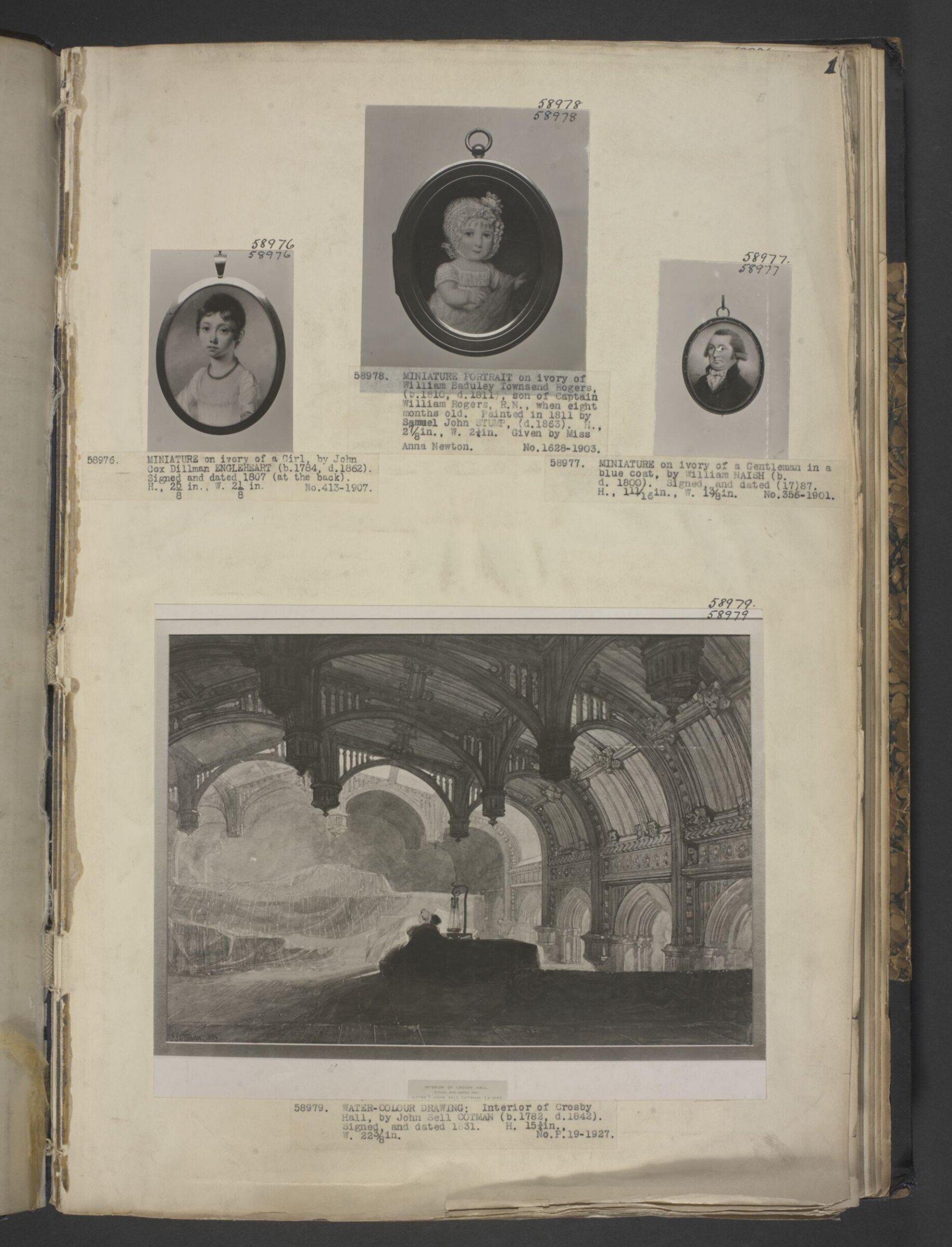 Portrait miniature of an unknown man, William Naish, 1787