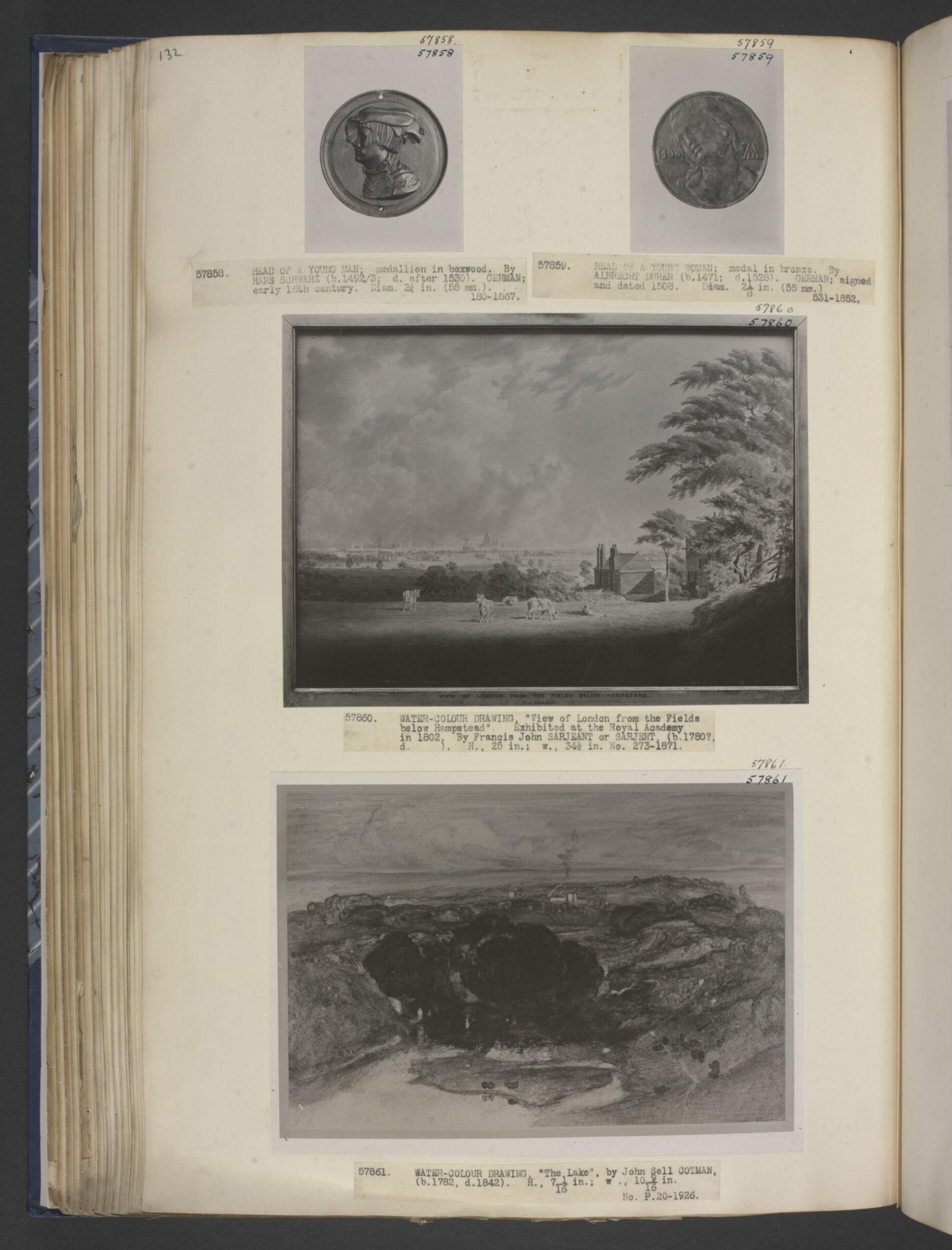 View of London from the fields below Hampstead, Francis James Sarjent, ca. 1780-1812