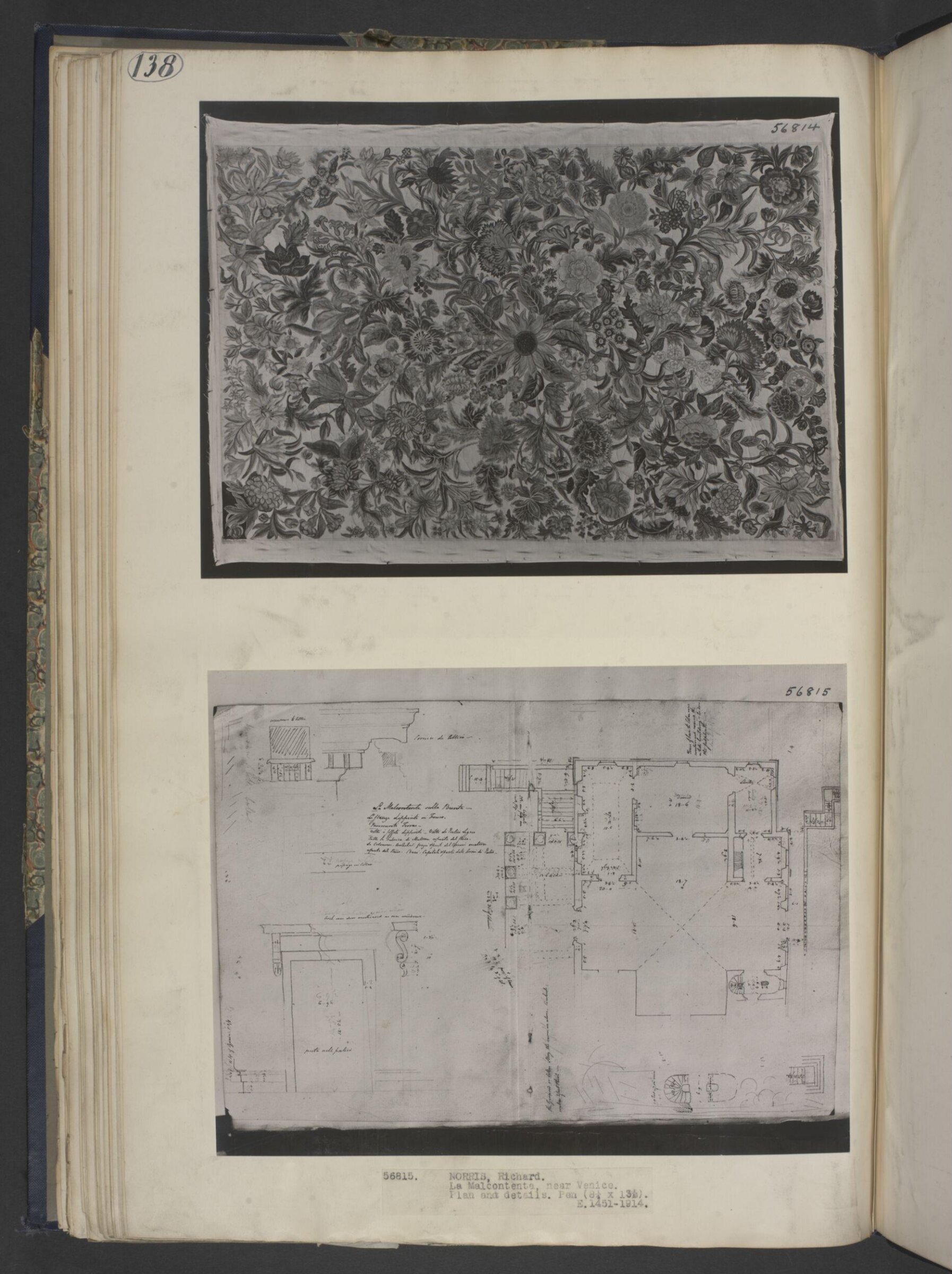 Album of architectural and decorative drawings of Italian buildings, Richard Norris, 1769