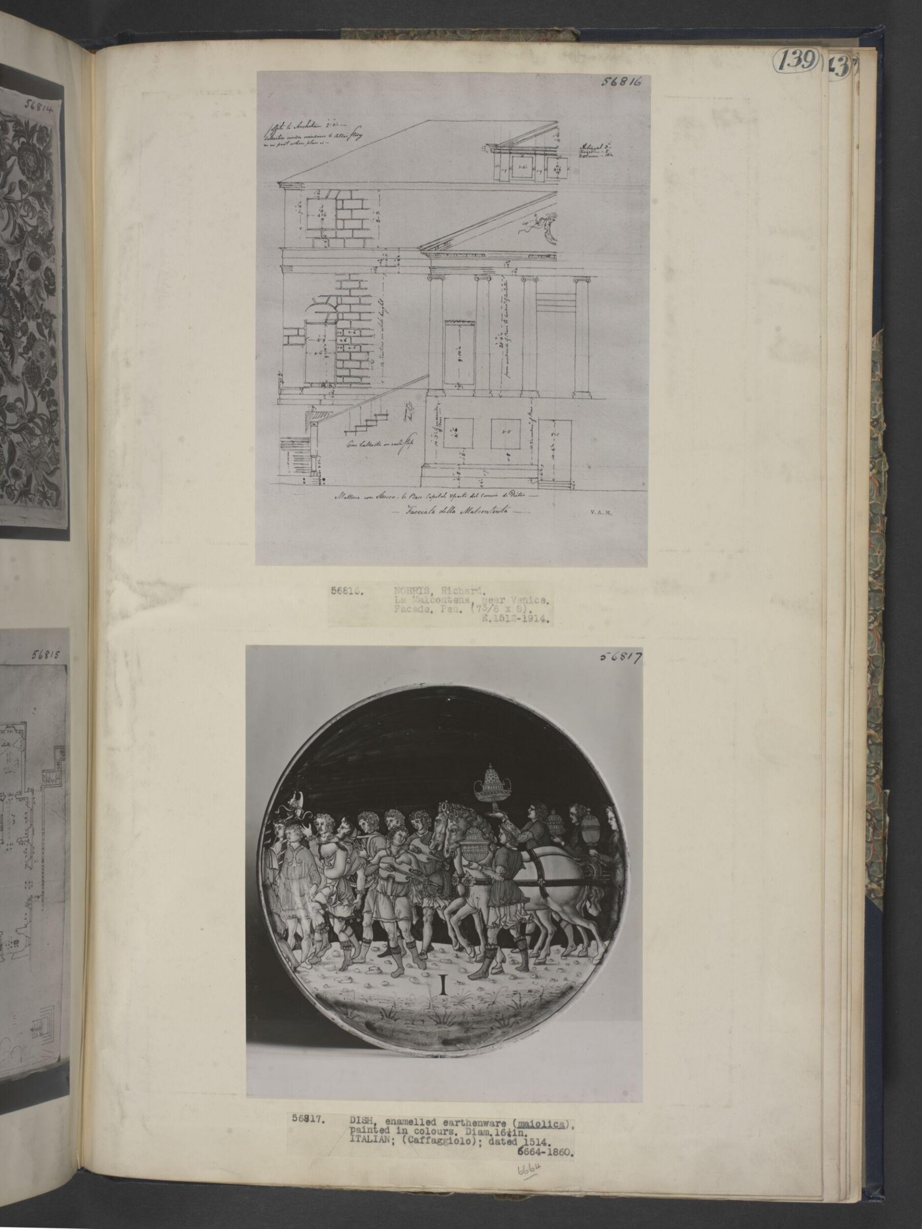 Album of architectural and decorative drawings of Italian buildings, Richard Norris, 1769