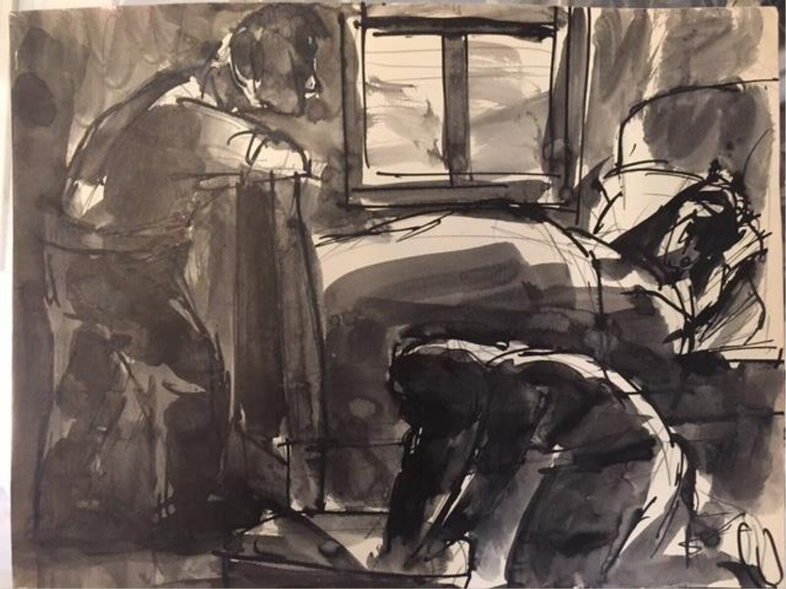 Drawing, Josef Herman, 1944-55
