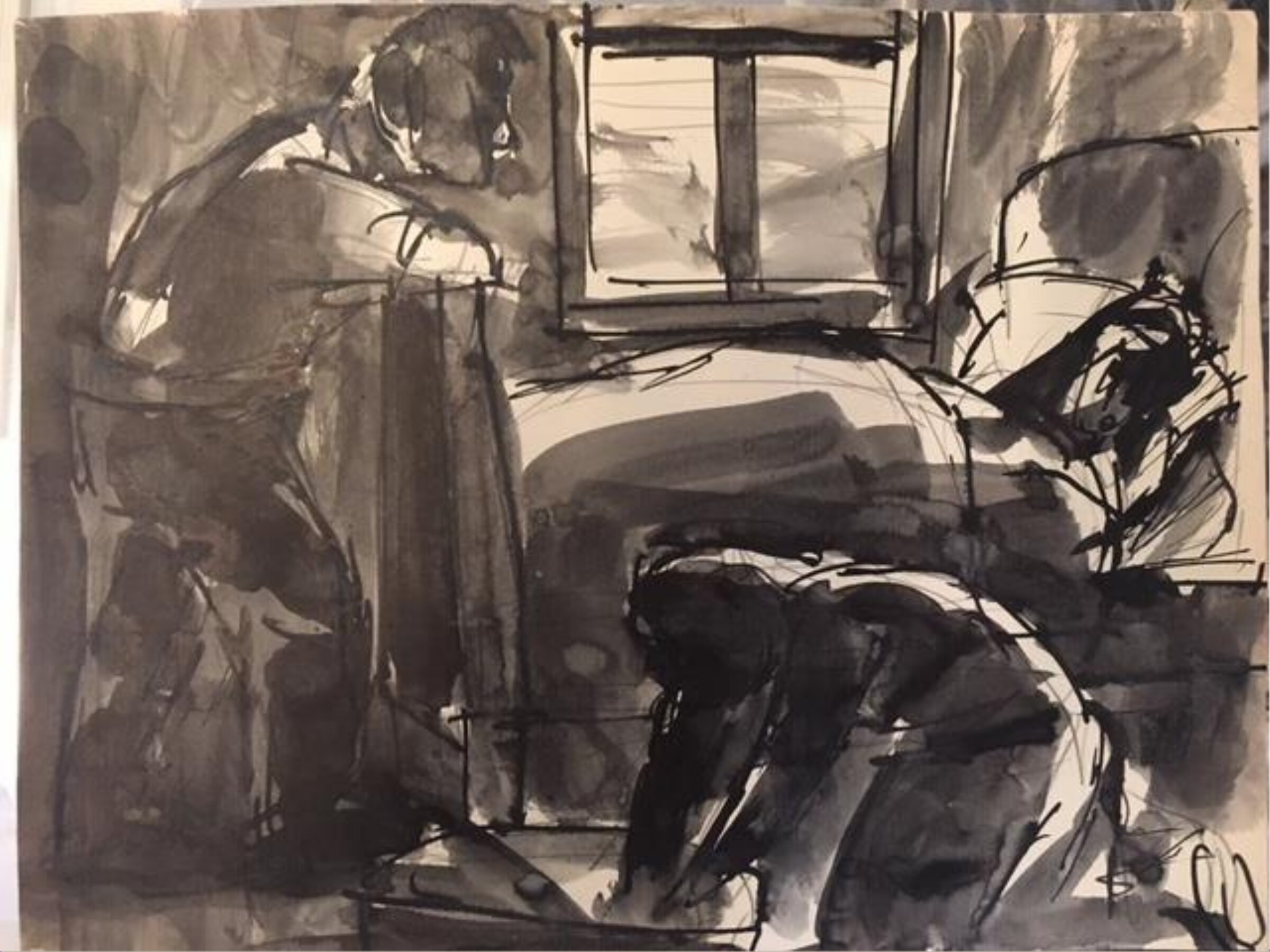 Drawing, Josef Herman, 1944-55