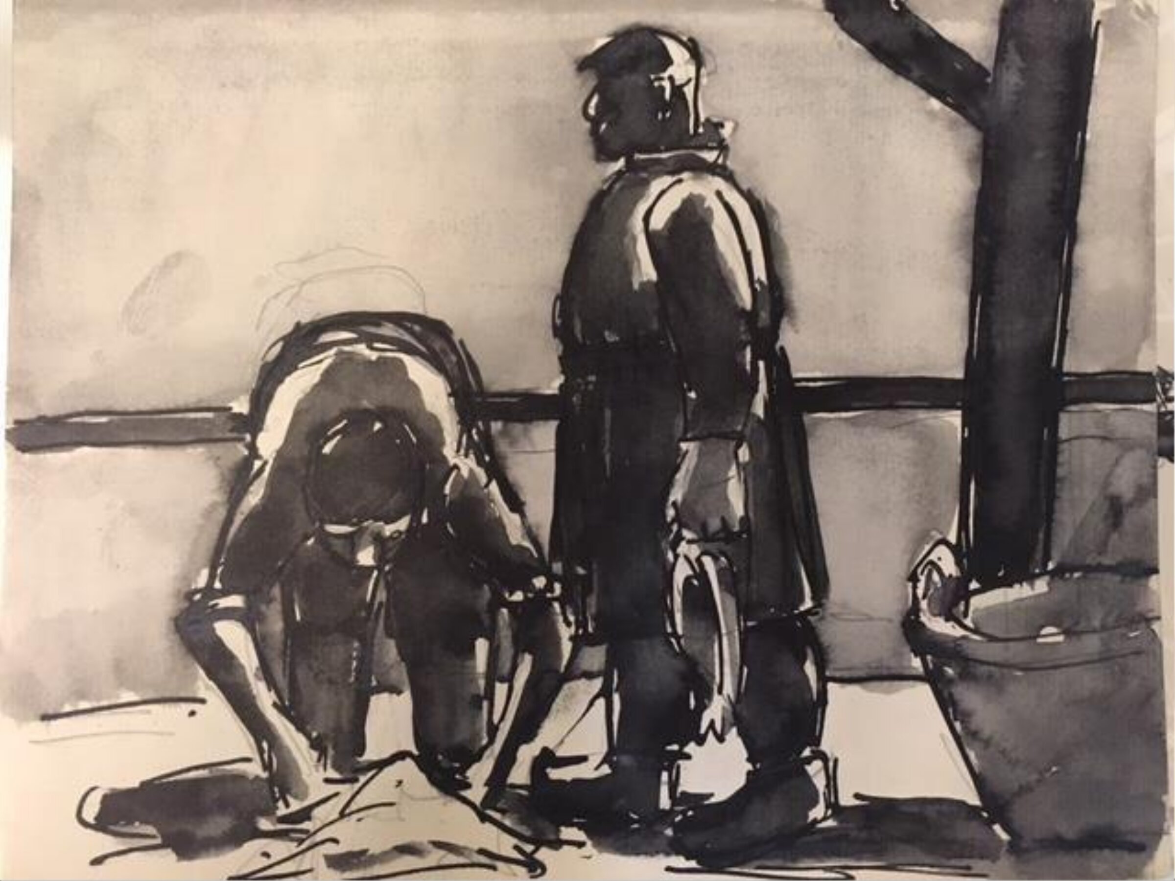 Drawing, Josef Herman, 1944-55