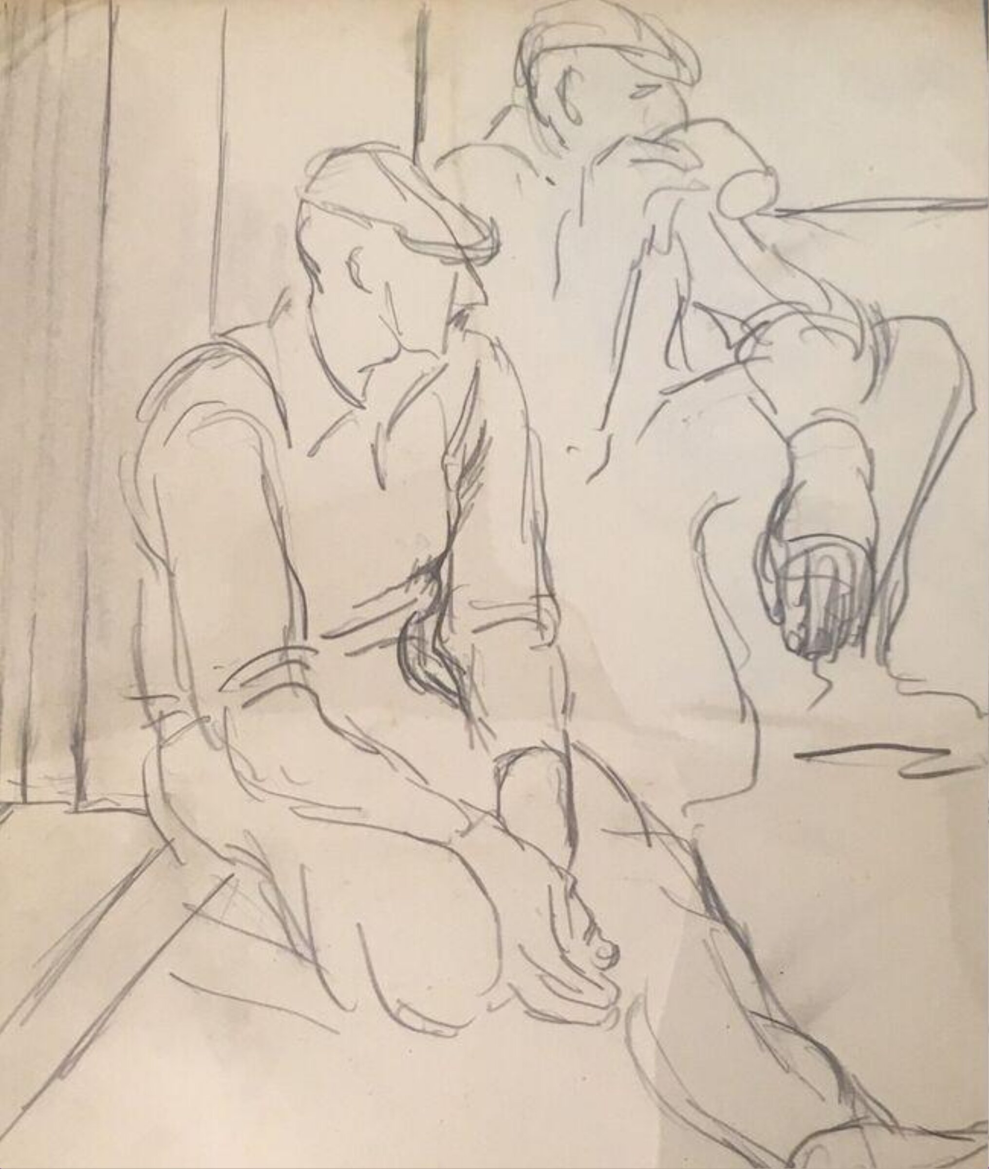 Drawing, Josef Herman, 1944-55