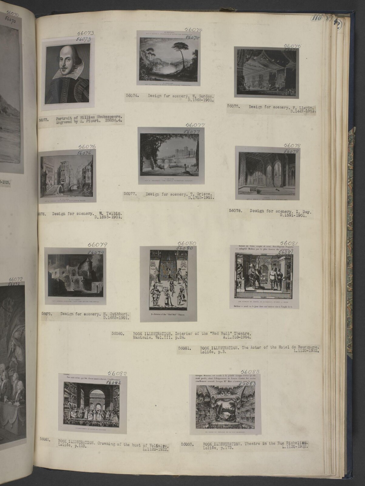 design for scenery in Hamlet, H. Cuthbert, 1852-1858