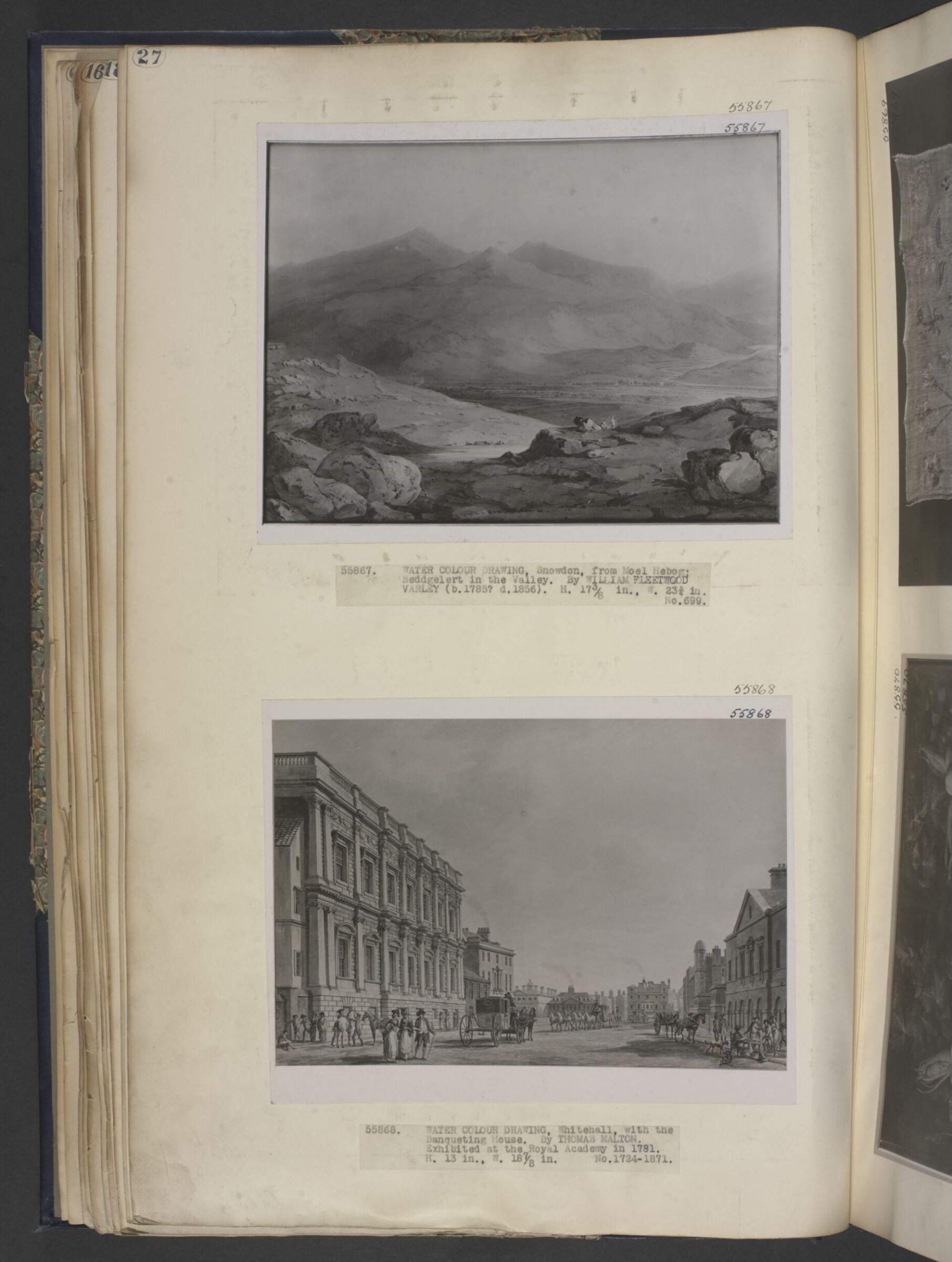 Snowdon from Moel Hebog, Beddgelert in the Valley, William Fleetwood Varley, ca. early 19th century