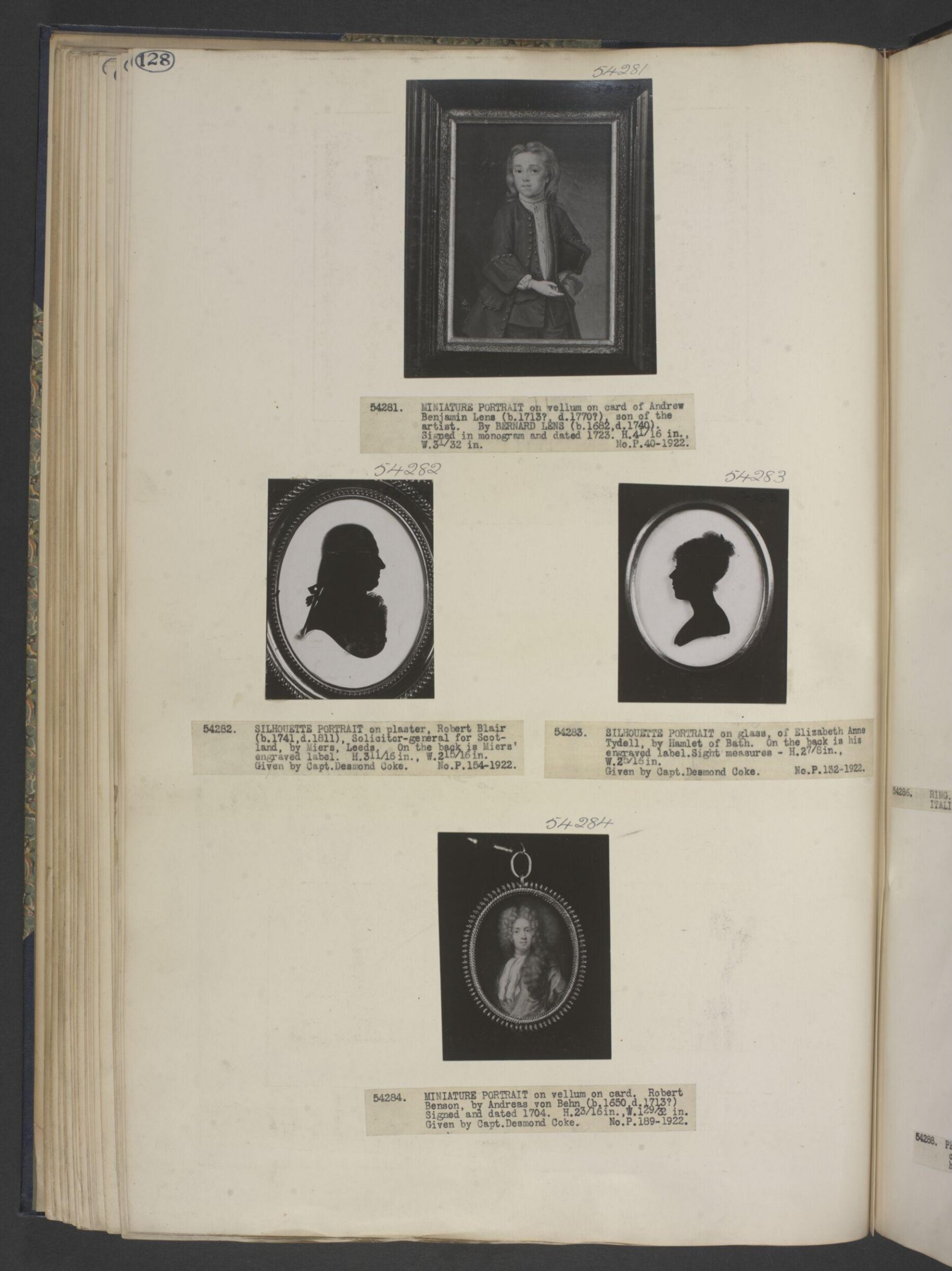 Silhouette on plaster of Robert Blair, Solicitor General for Scotland, John Miers, ca. 1780-1788