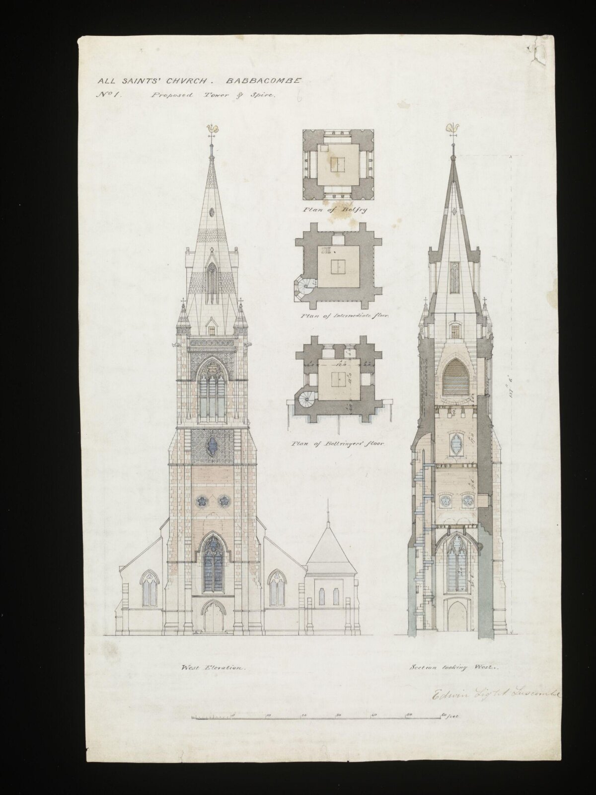 Drawing, William Butterfield, 1867