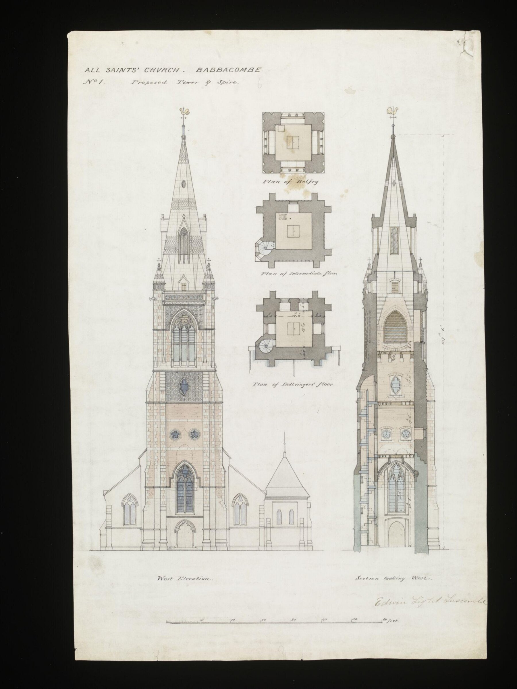 Drawing, William Butterfield, 1867