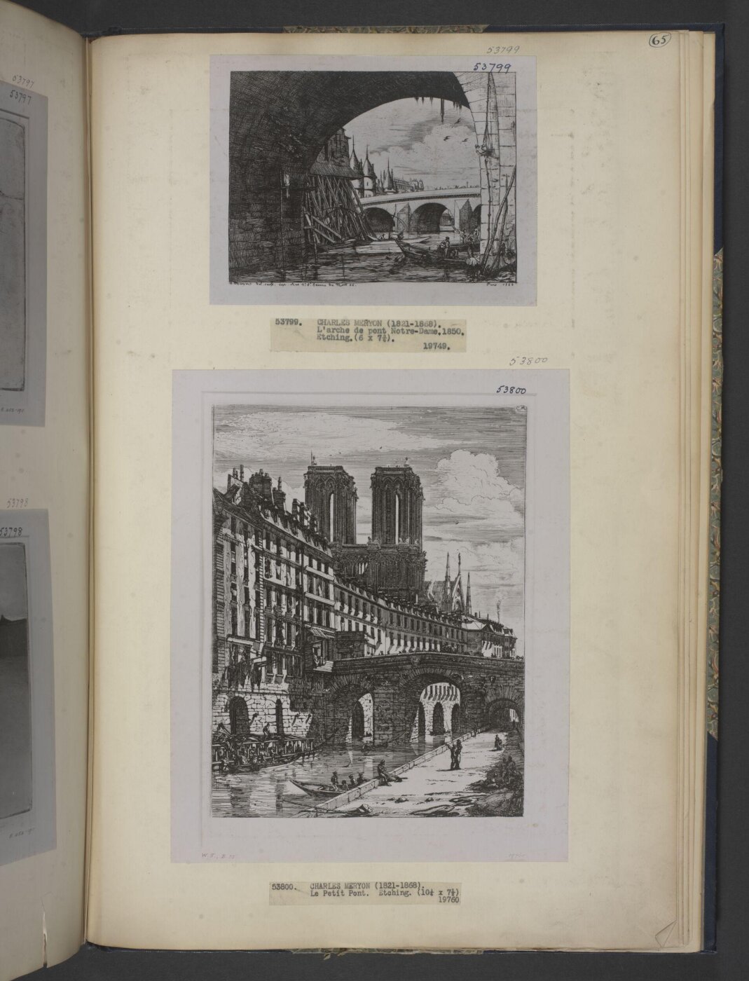 Meryon, Charles, An Arch of the Pont Notre-Dame, Paris
