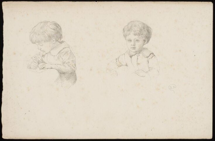 Two studies of a young boy writing top image