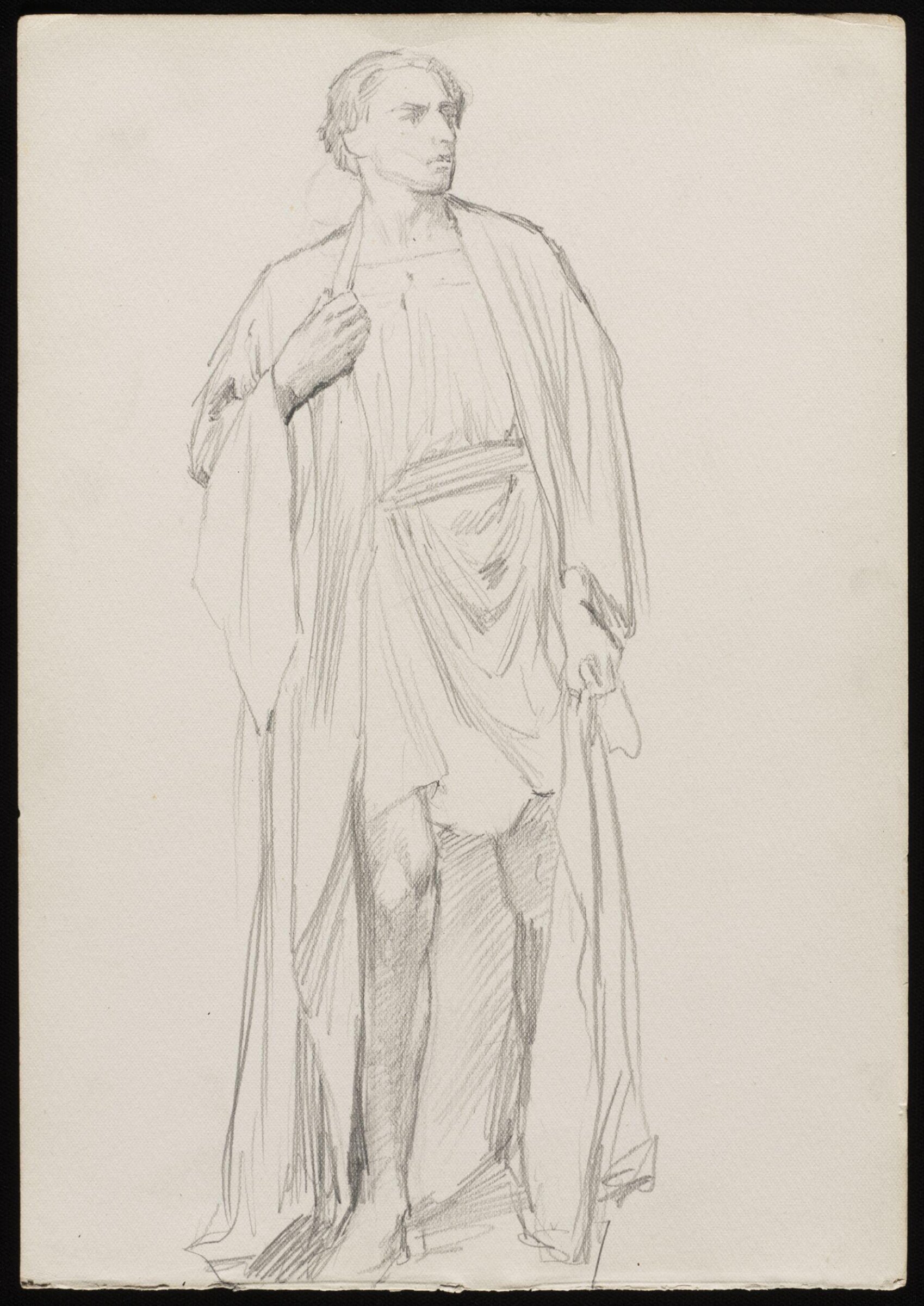 Sketch of a man in classical dress, Beatrice Parsons, ca. 1899