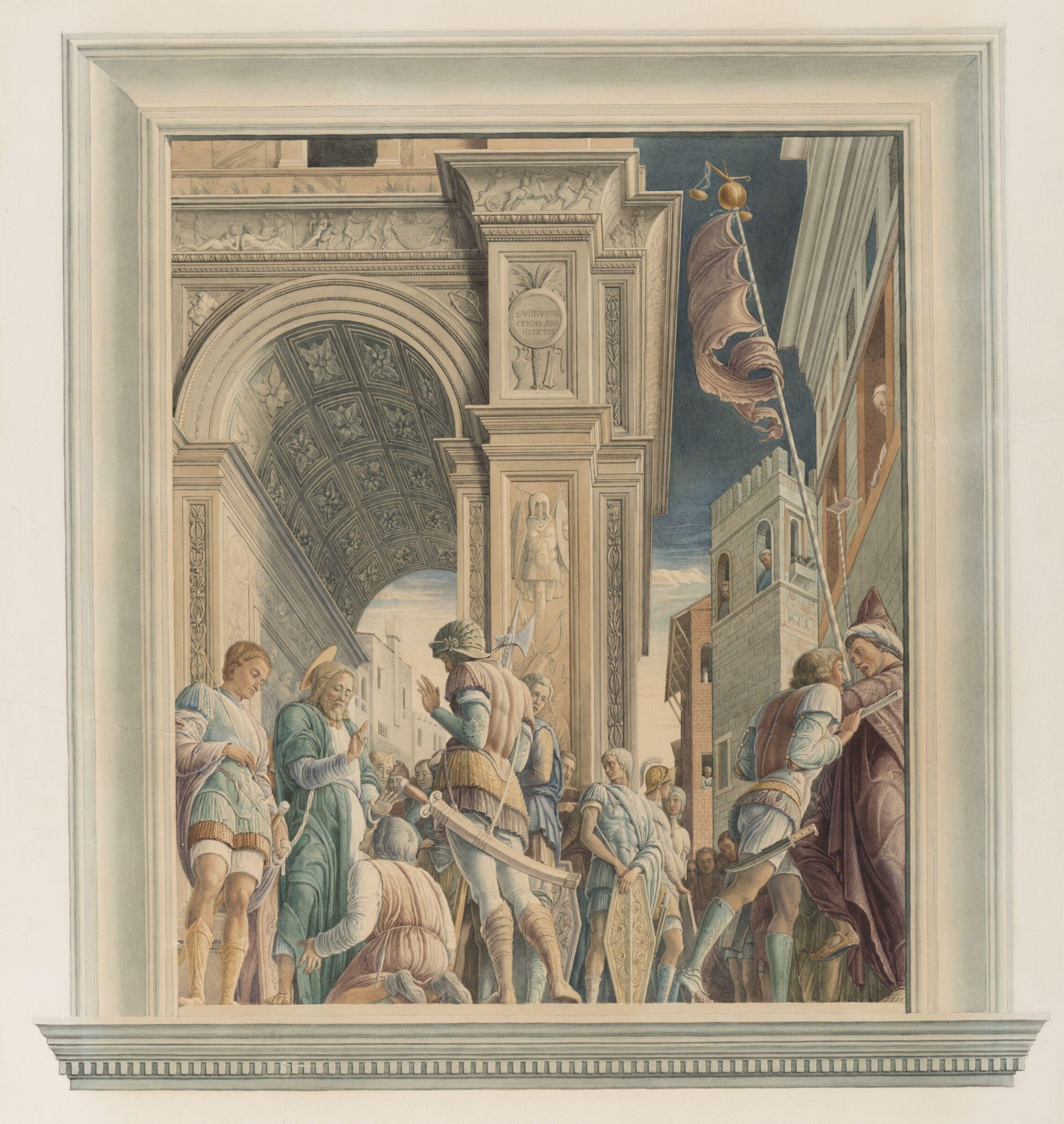 Copy after the painting St James on his way to  Martyrdom by Andrea Mantegna in the Eremitani, Padua, Cesari Mariannecci, 1861
