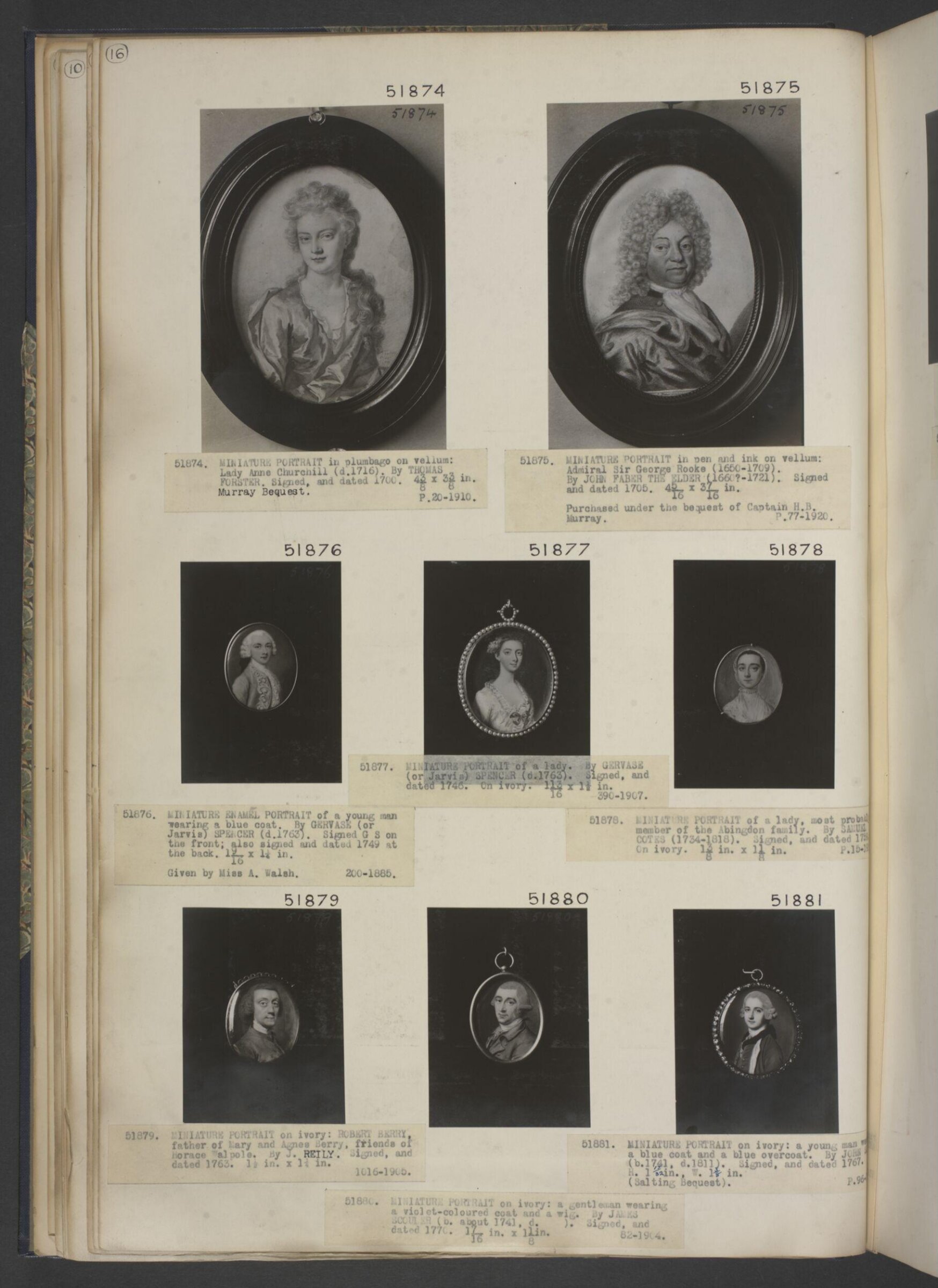 Portrait miniature of an unknown woman, perhaps of the Abingdon family, Samuel Cotes, 1759