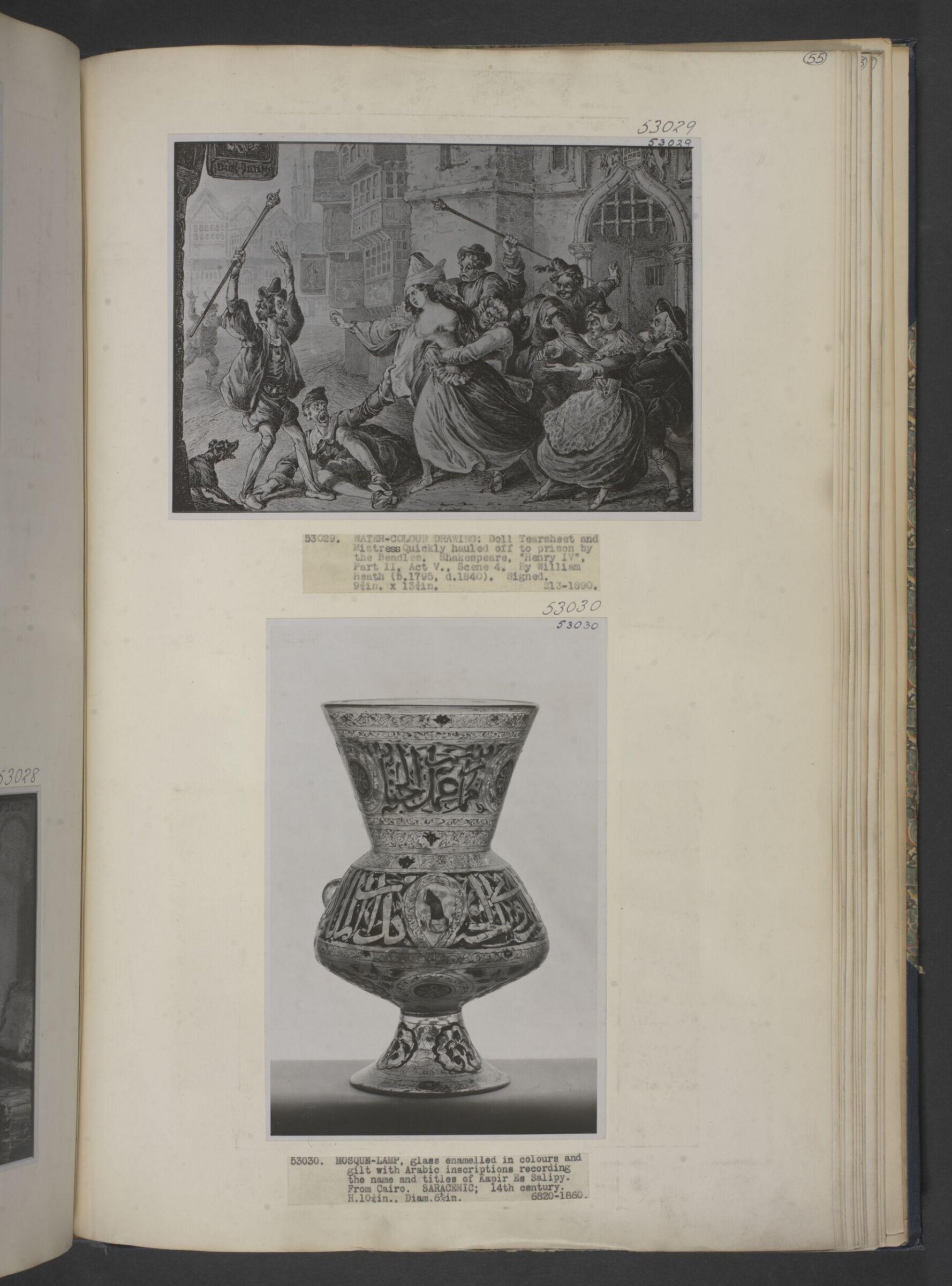 Doll Tearsheet and Mistress Quickly hauled off to prison by the Beadles, William Heath, ca. 1820-40