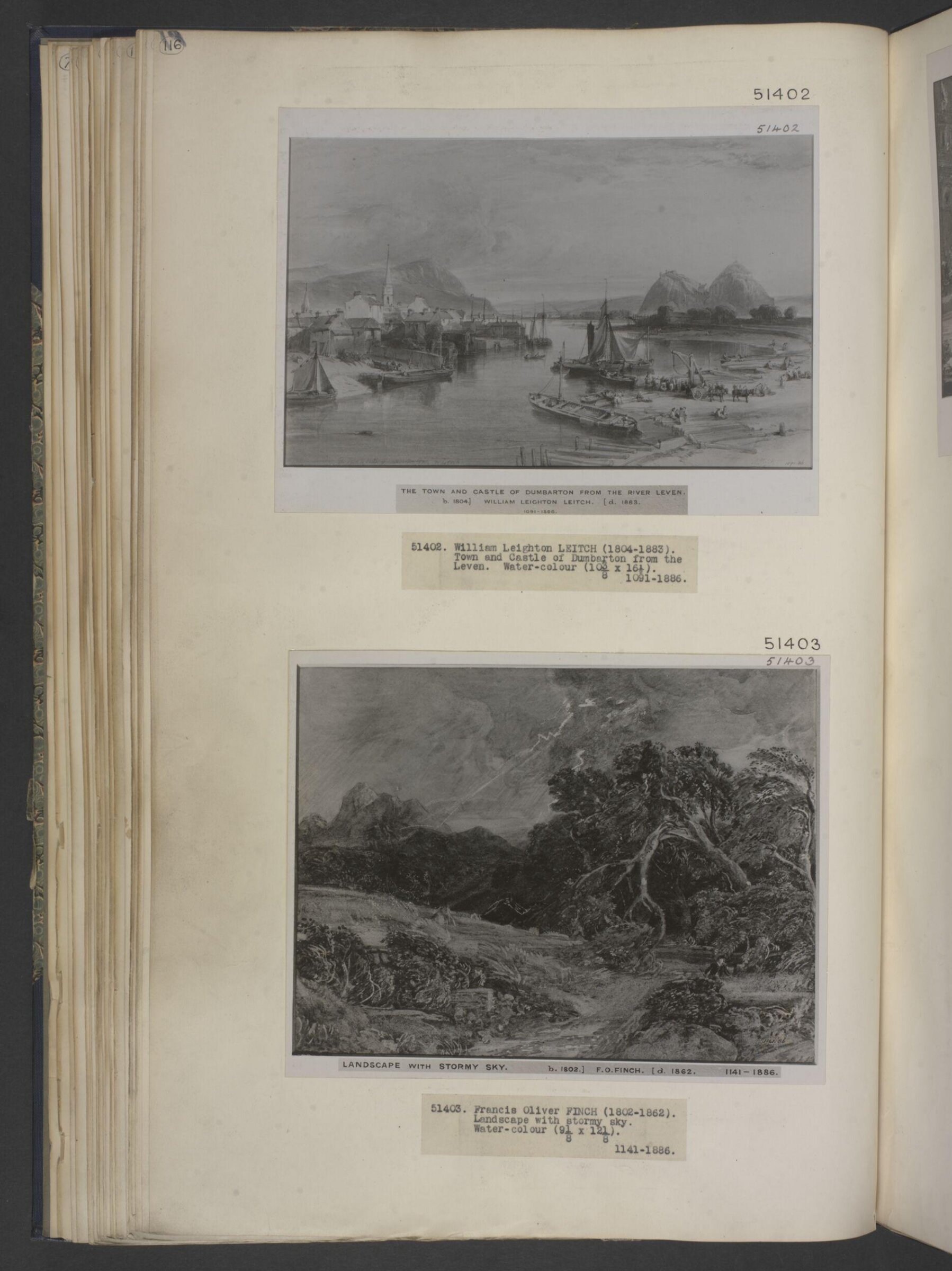 Town and castle of Dumbarton from the Leven, Leitch, mid 19th century