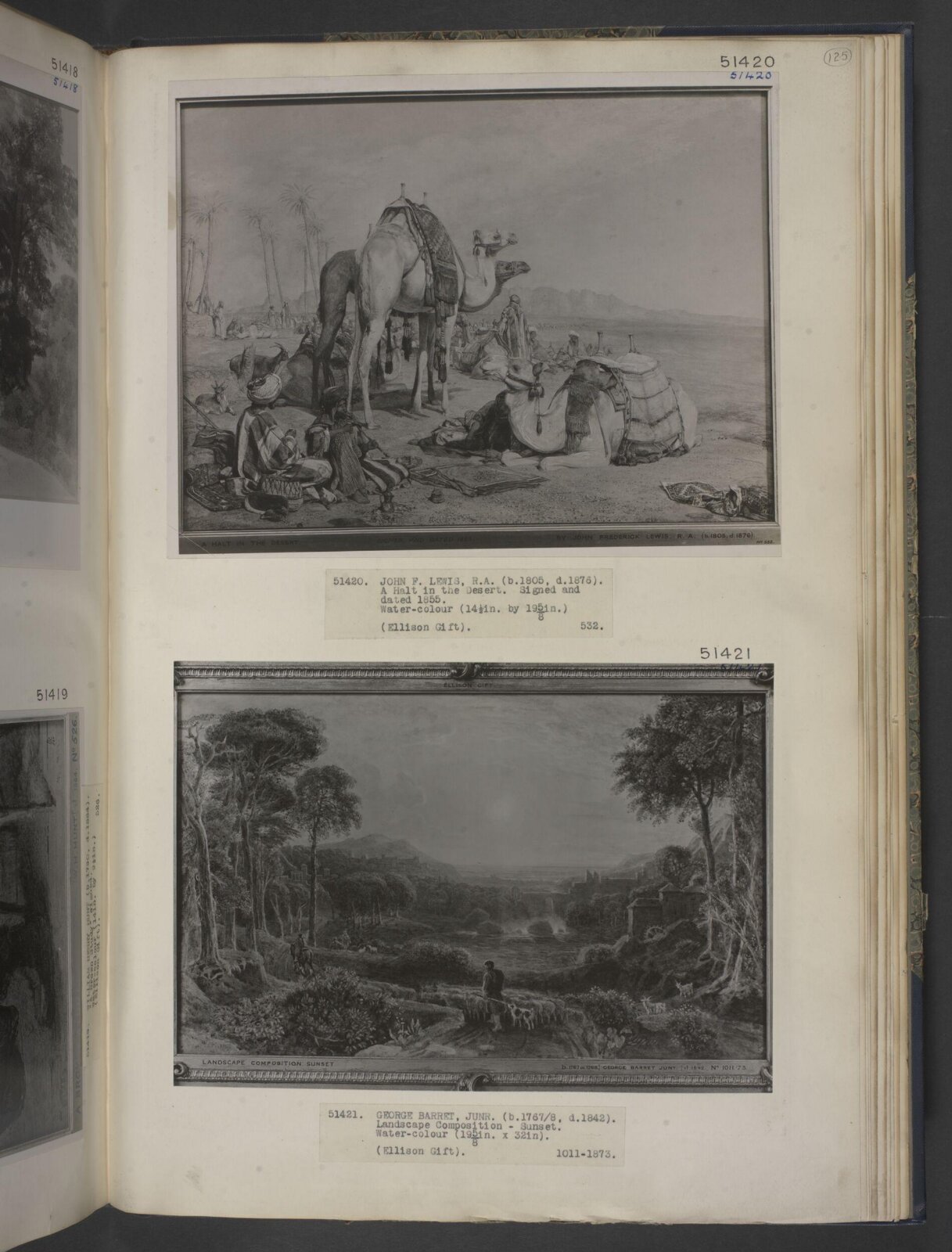 Landscape composition - sunset, Barret, ca. 1790-1840