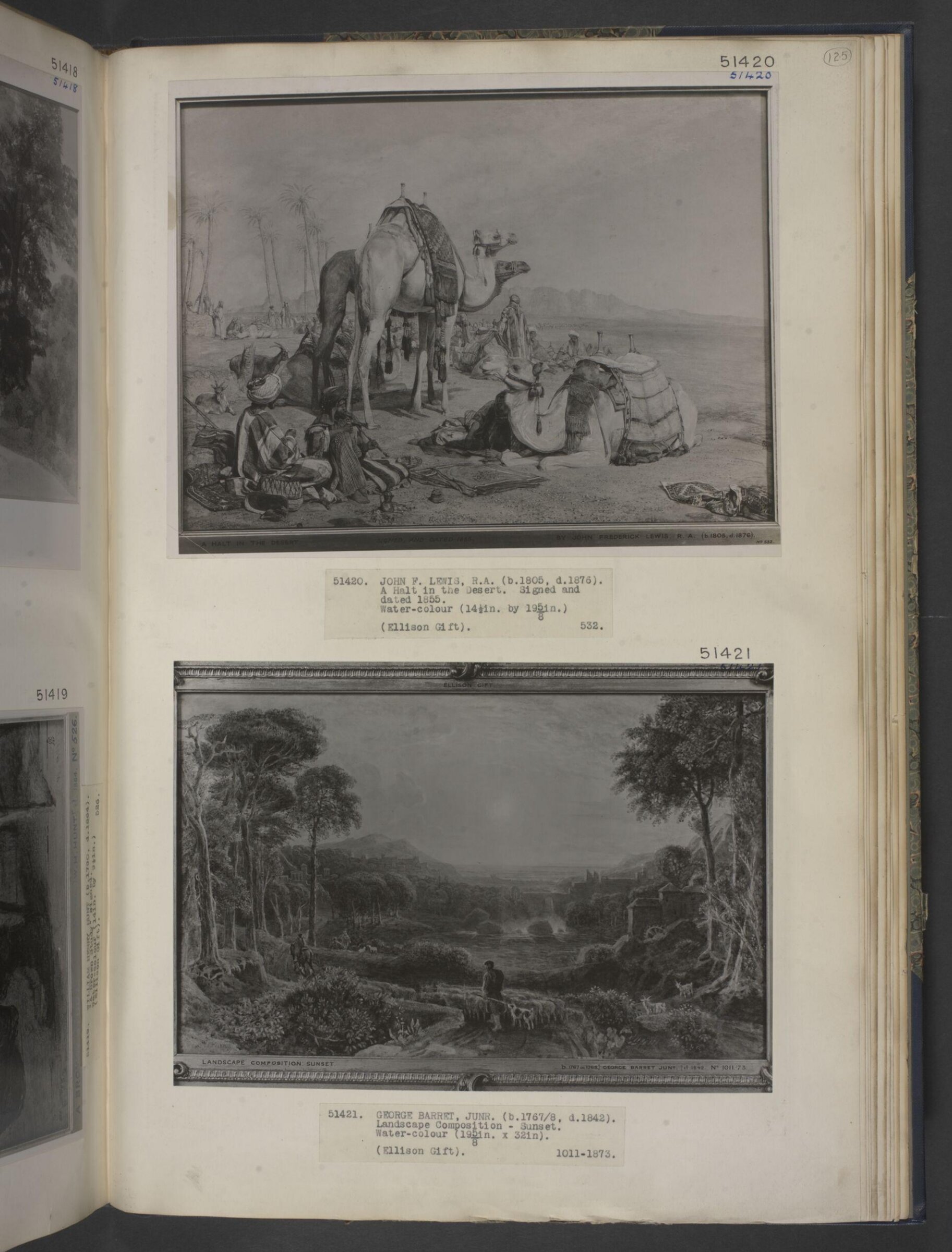 Landscape composition - sunset, Barret, ca. 1790-1840