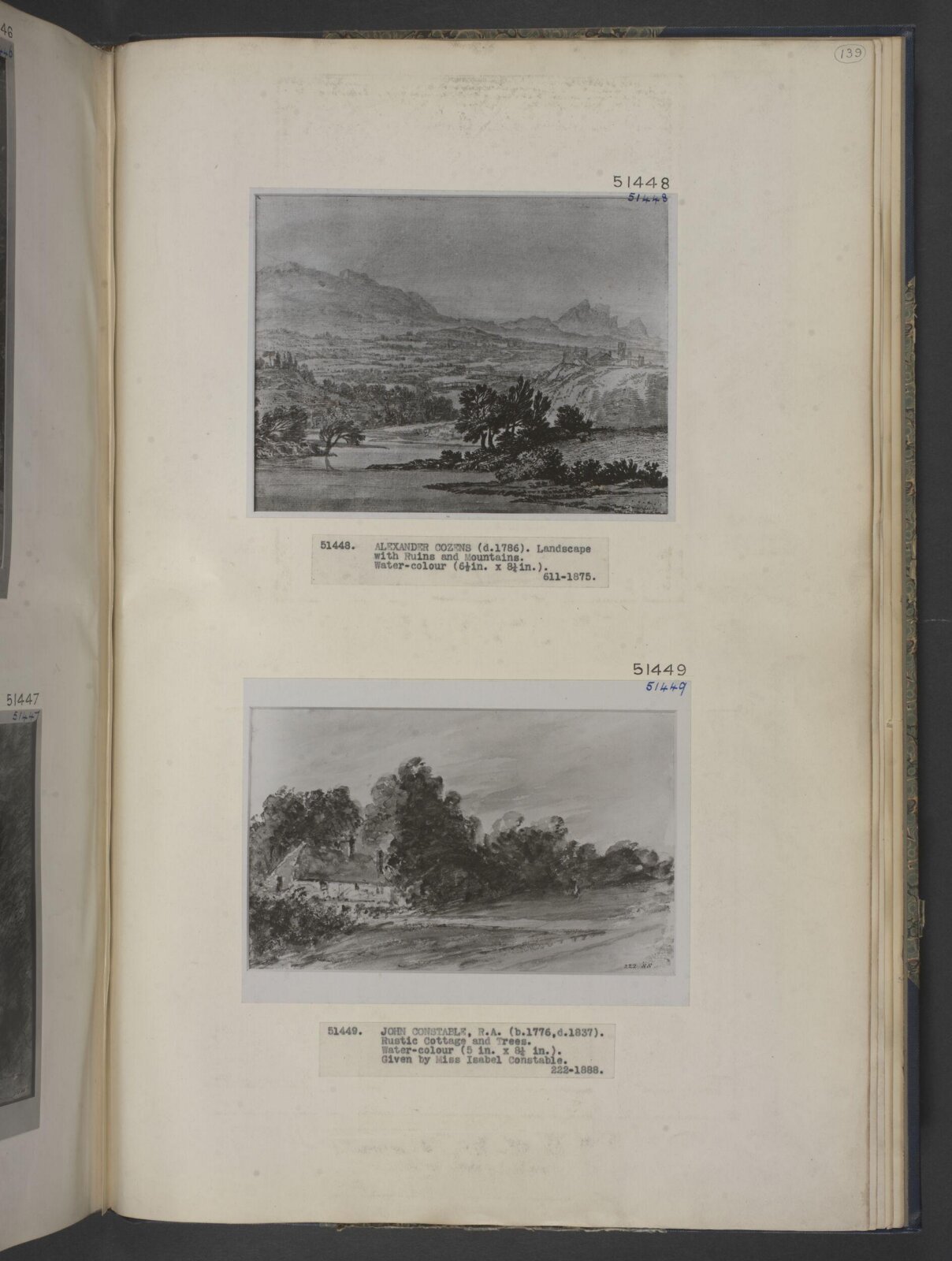 Landscape with ruins and mountains, Cozens, ca. 1745-85