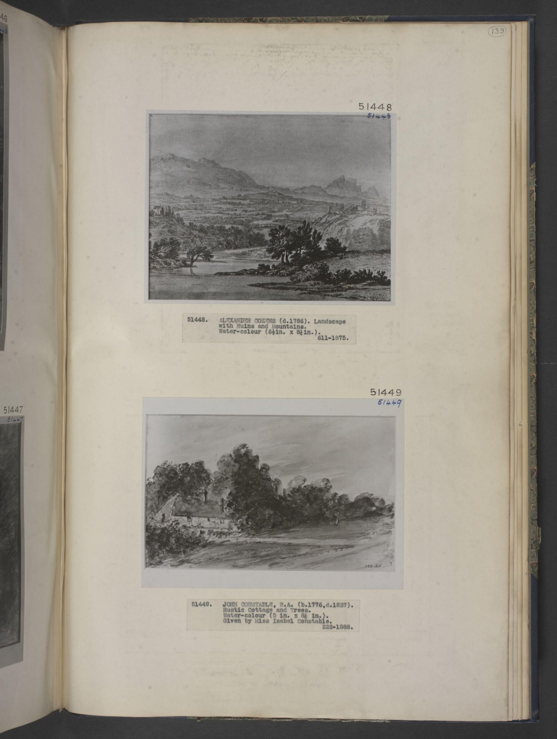Landscape with ruins and mountains, Cozens, ca. 1745-85