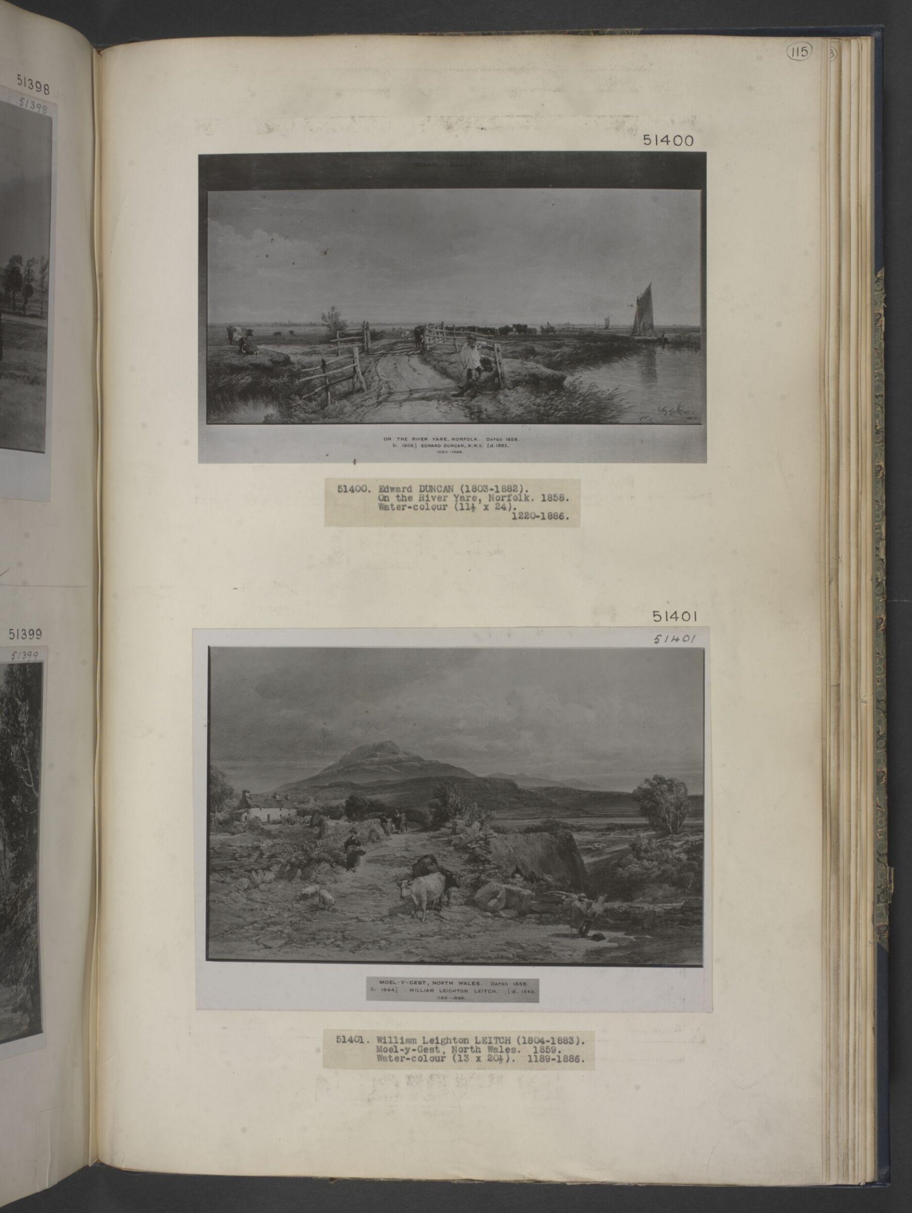 Moel-y-Gest, North Wales, with figures and cattle, Leitch, 1859