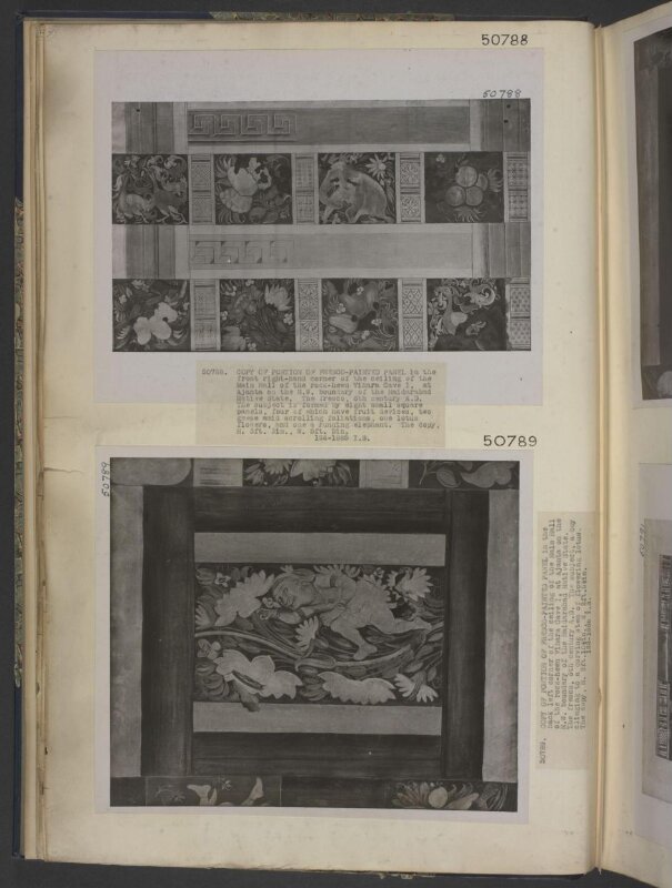 Copy of painting in the caves of Ajanta (Cave 1)