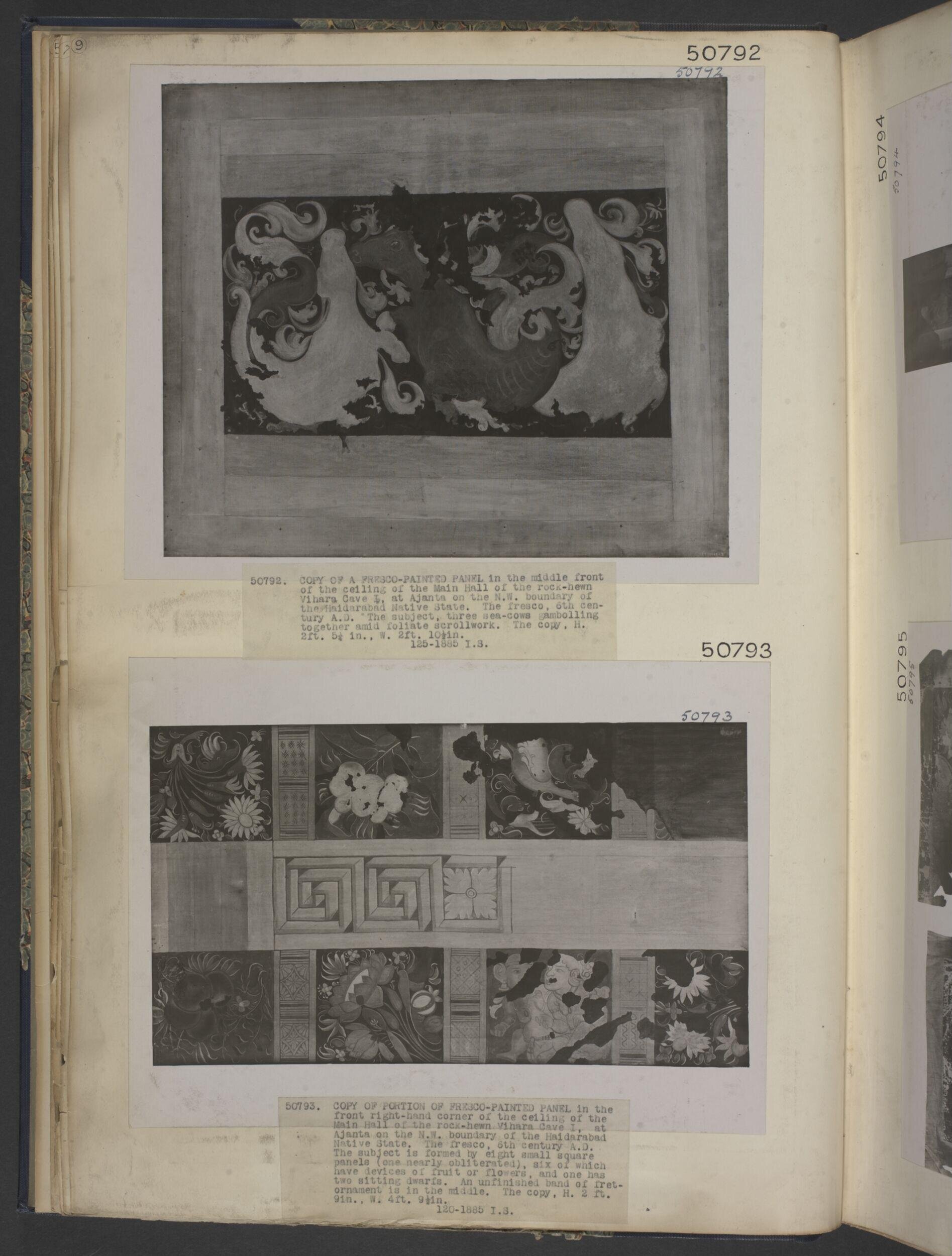 Copy of painting from the caves of Ajanta (cave 1)