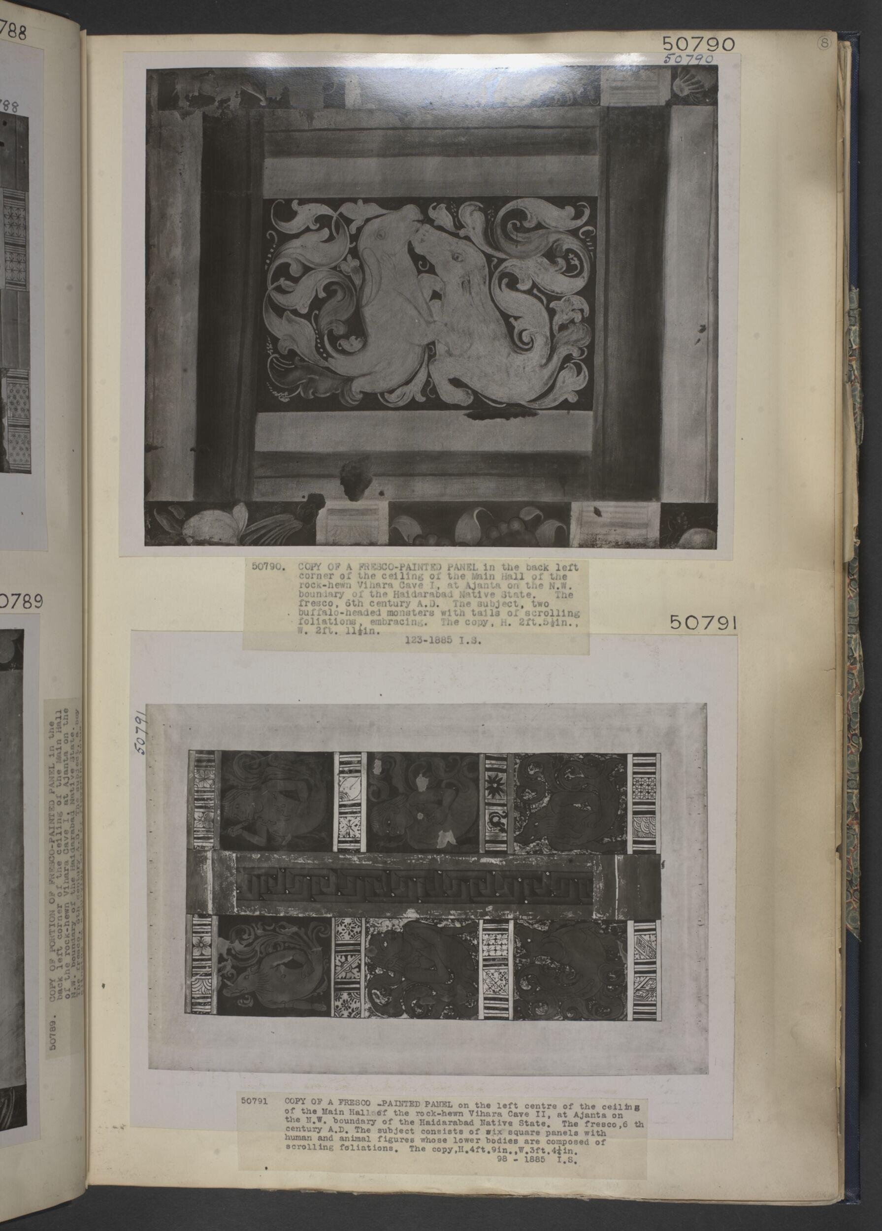 Copy of painting in the caves of Ajanta (Cave 1)
