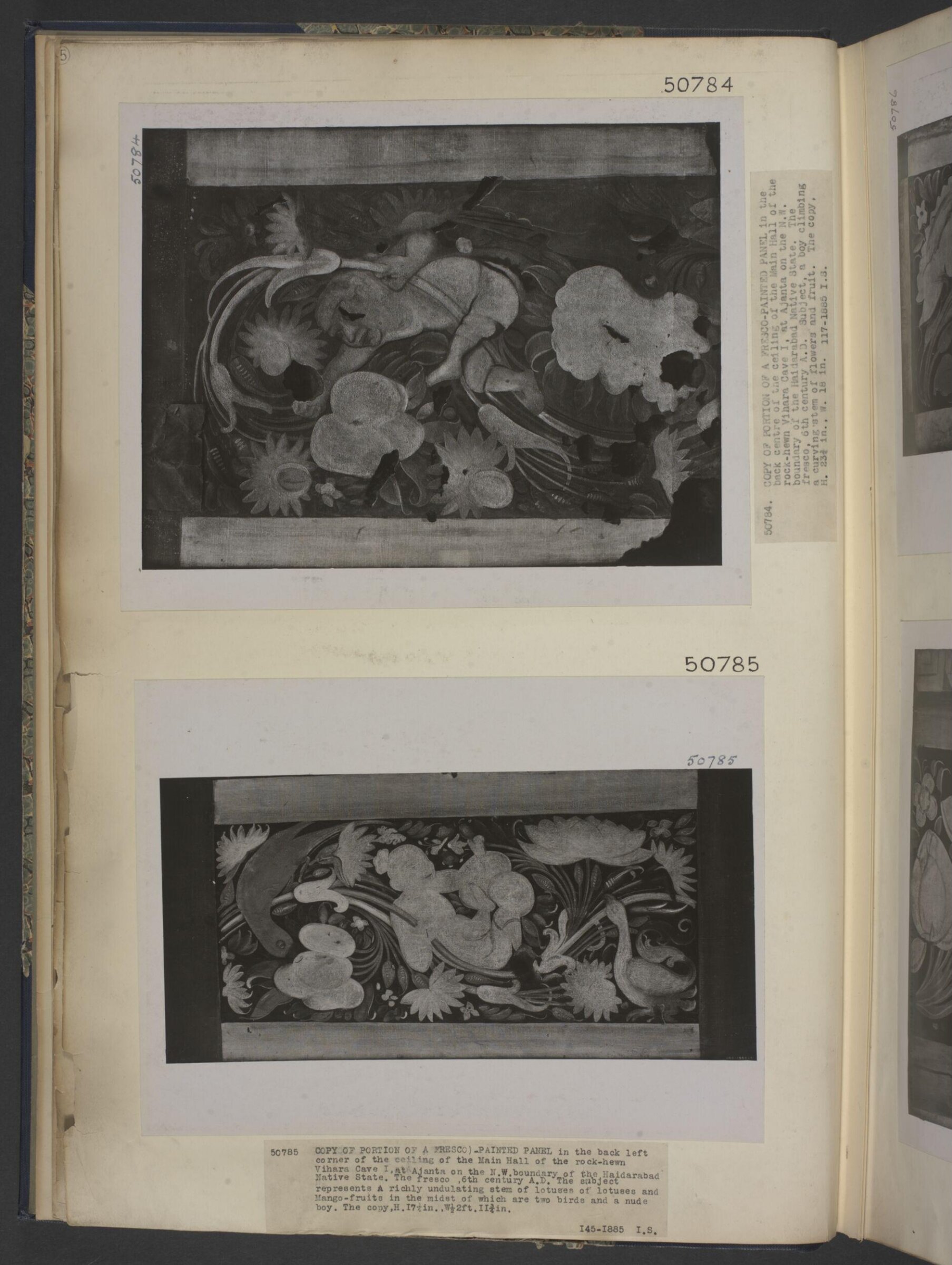 Copy of painting in the caves of Ajanta (Cave 1), John Griffiths, 1872-1885