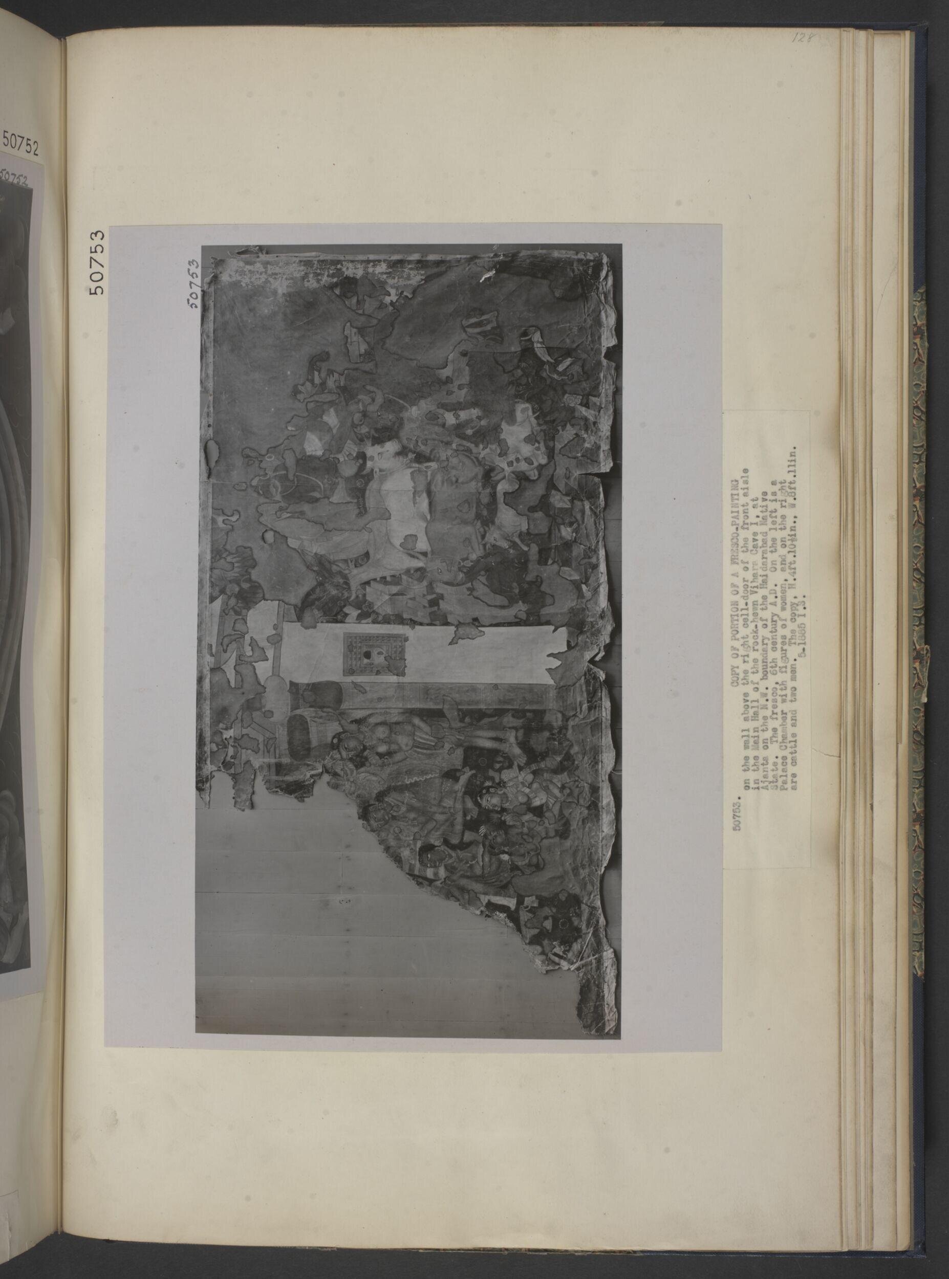 Copy of painting inside the caves of Ajanta (Cave 1)